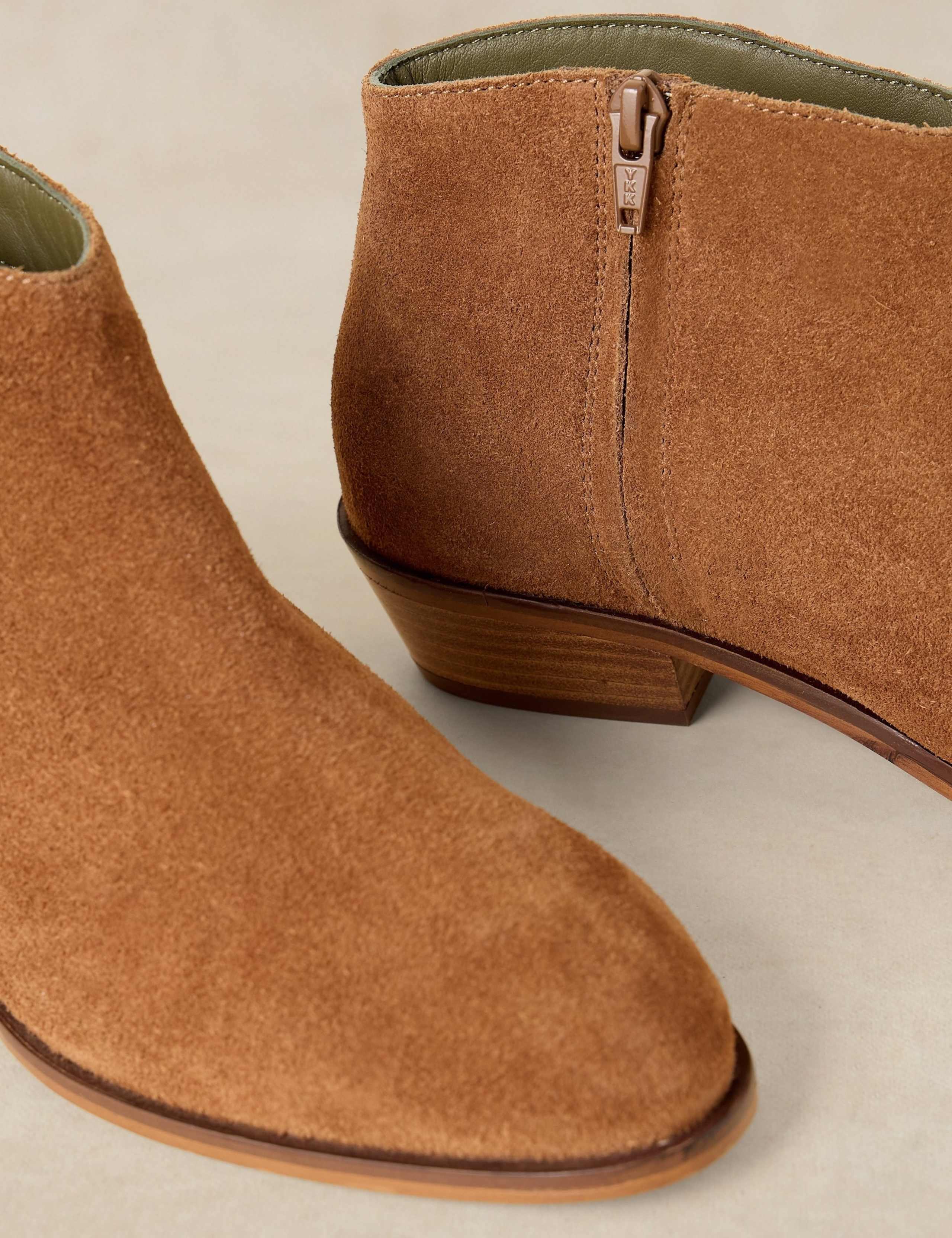 Wide Fit Suede Block Heel Ankle Boots 4 of 4