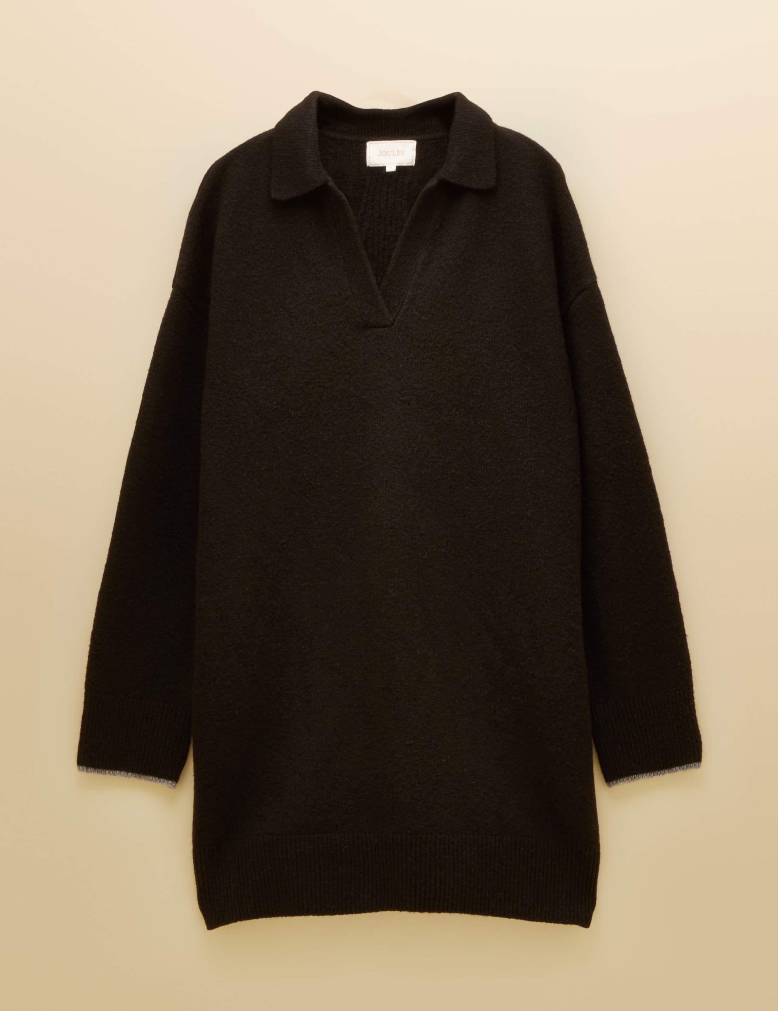 Textured Open Collar Knee Length Jumper Dress 3 of 6