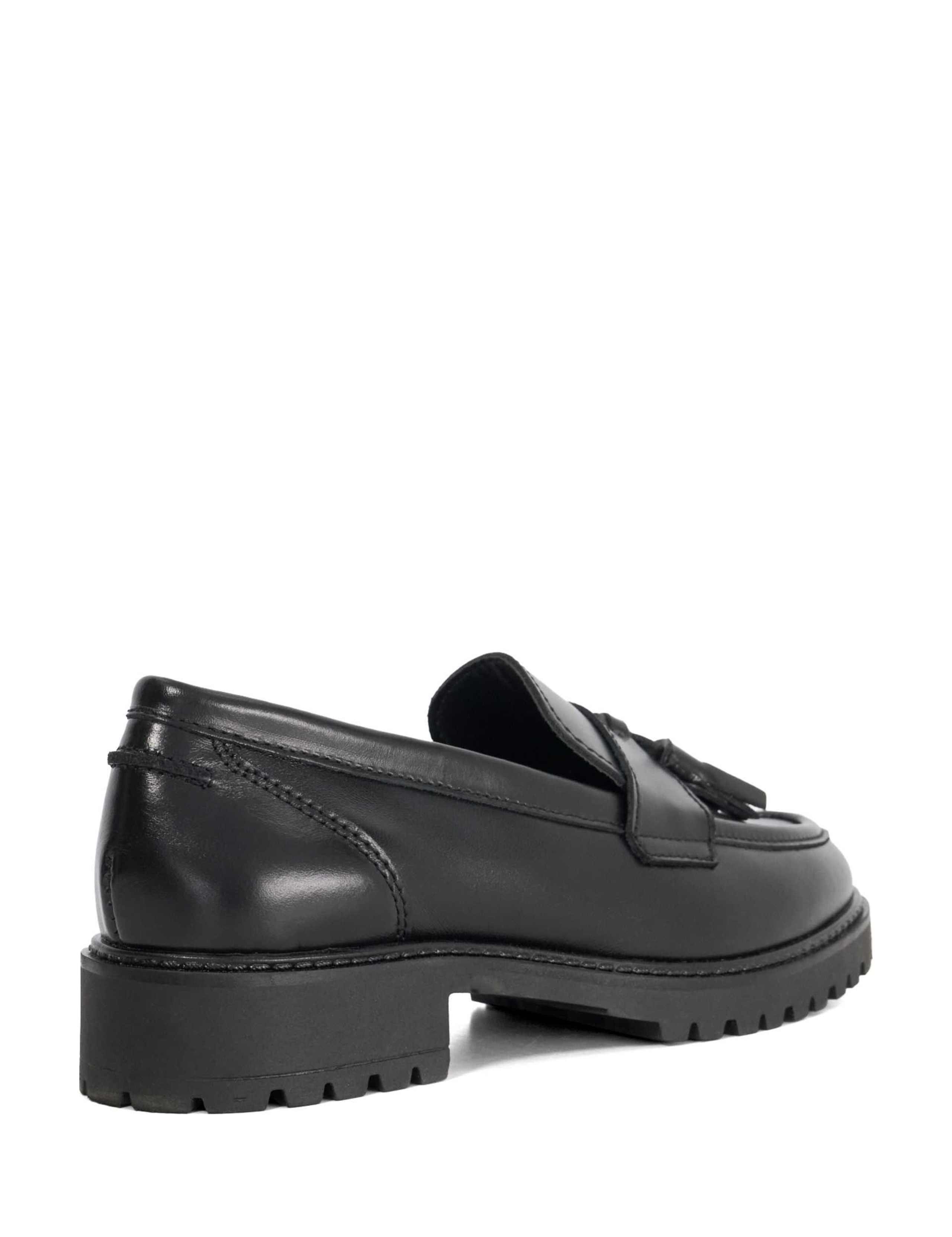Wide Fit Leather Tassel Flat Loafers 4 of 5