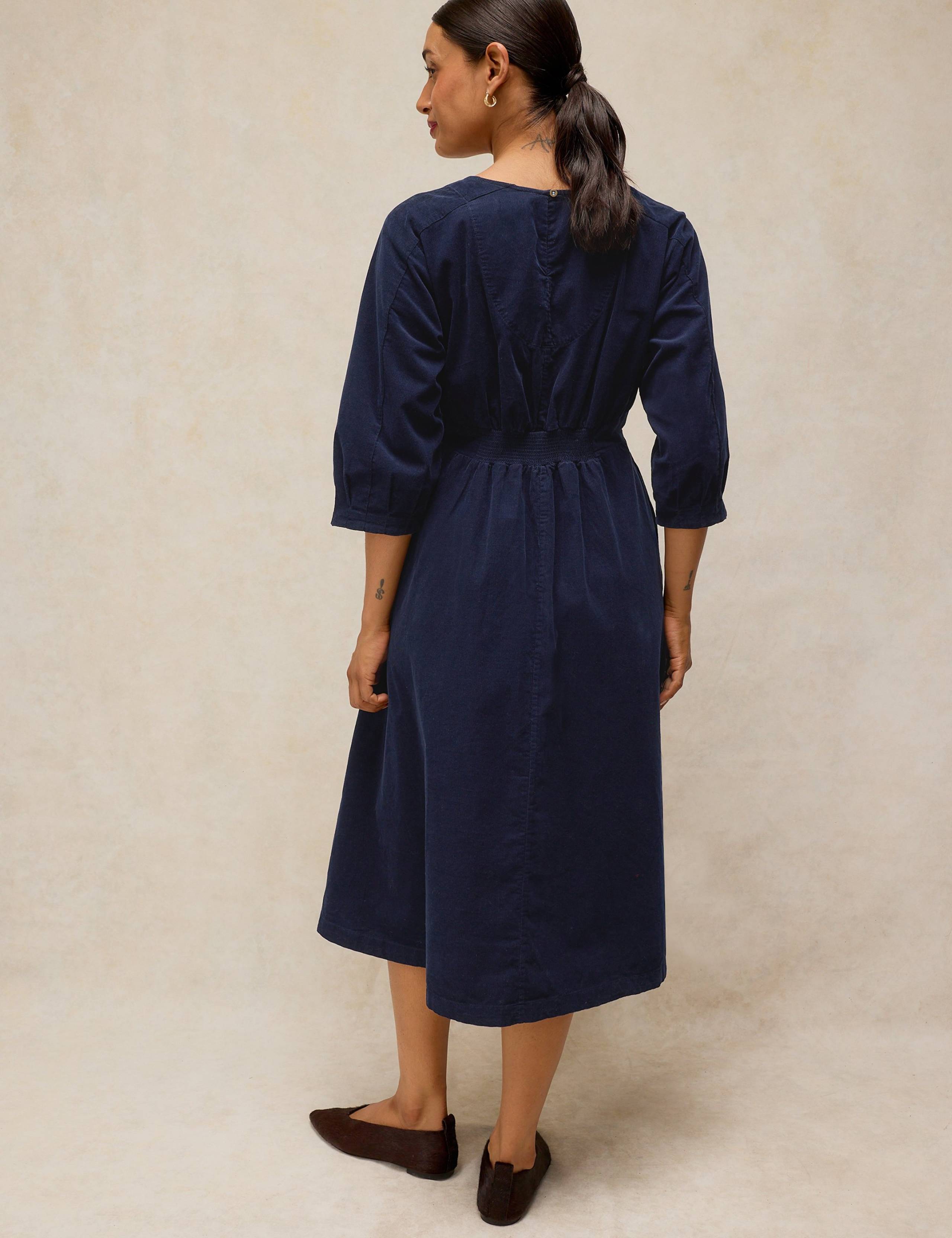 Cord V Neck Maxi Tea Dress 3 of 6