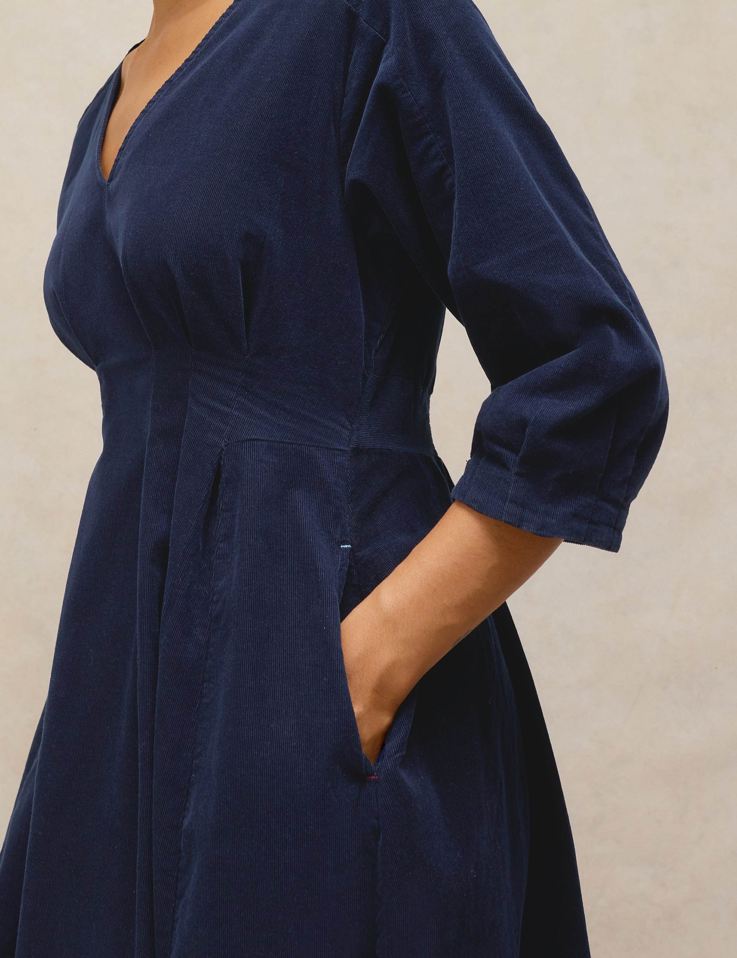 Cord V Neck Maxi Tea Dress 5 of 6