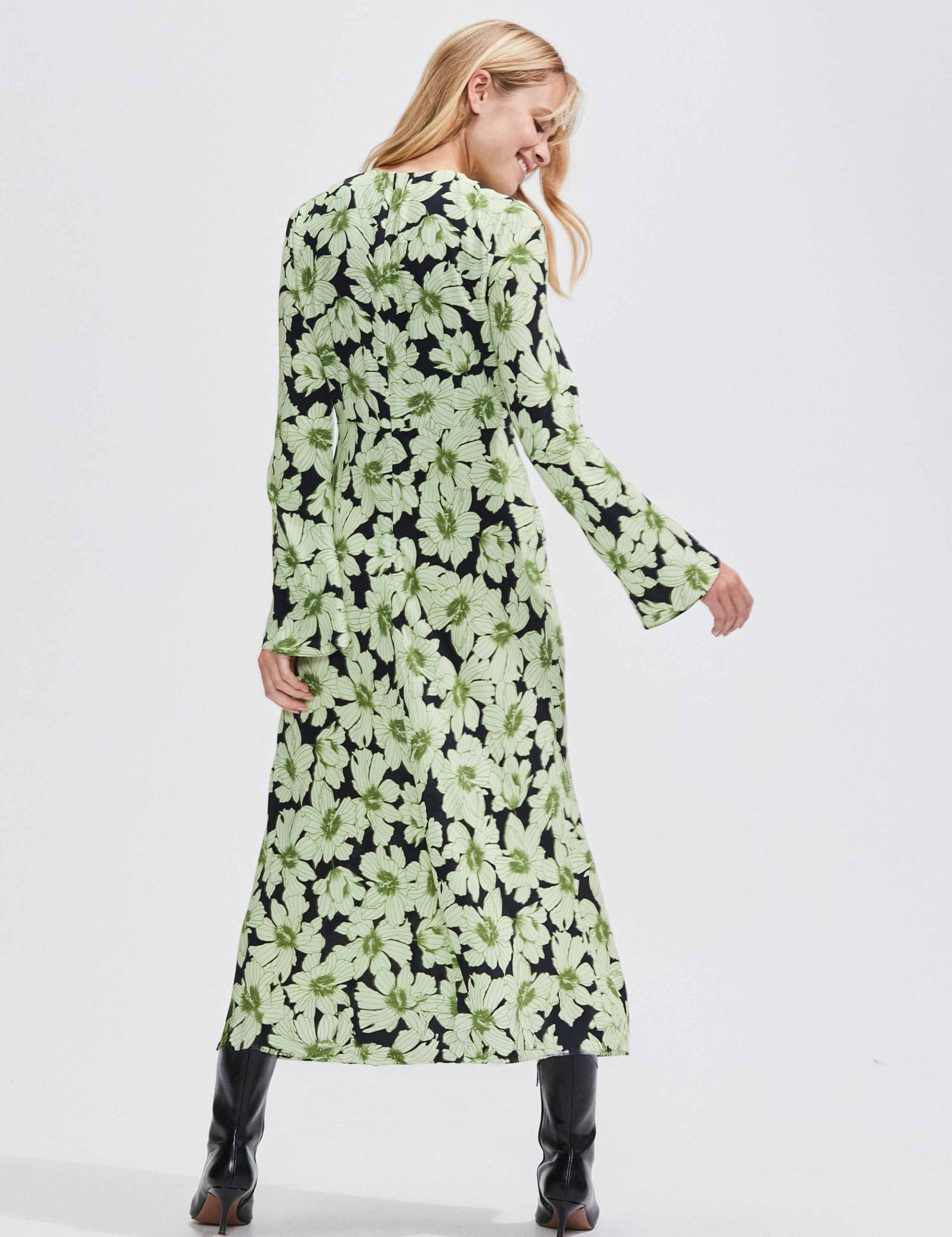 Floral Flute Sleeve Midaxi Tea Dress 2 of 4