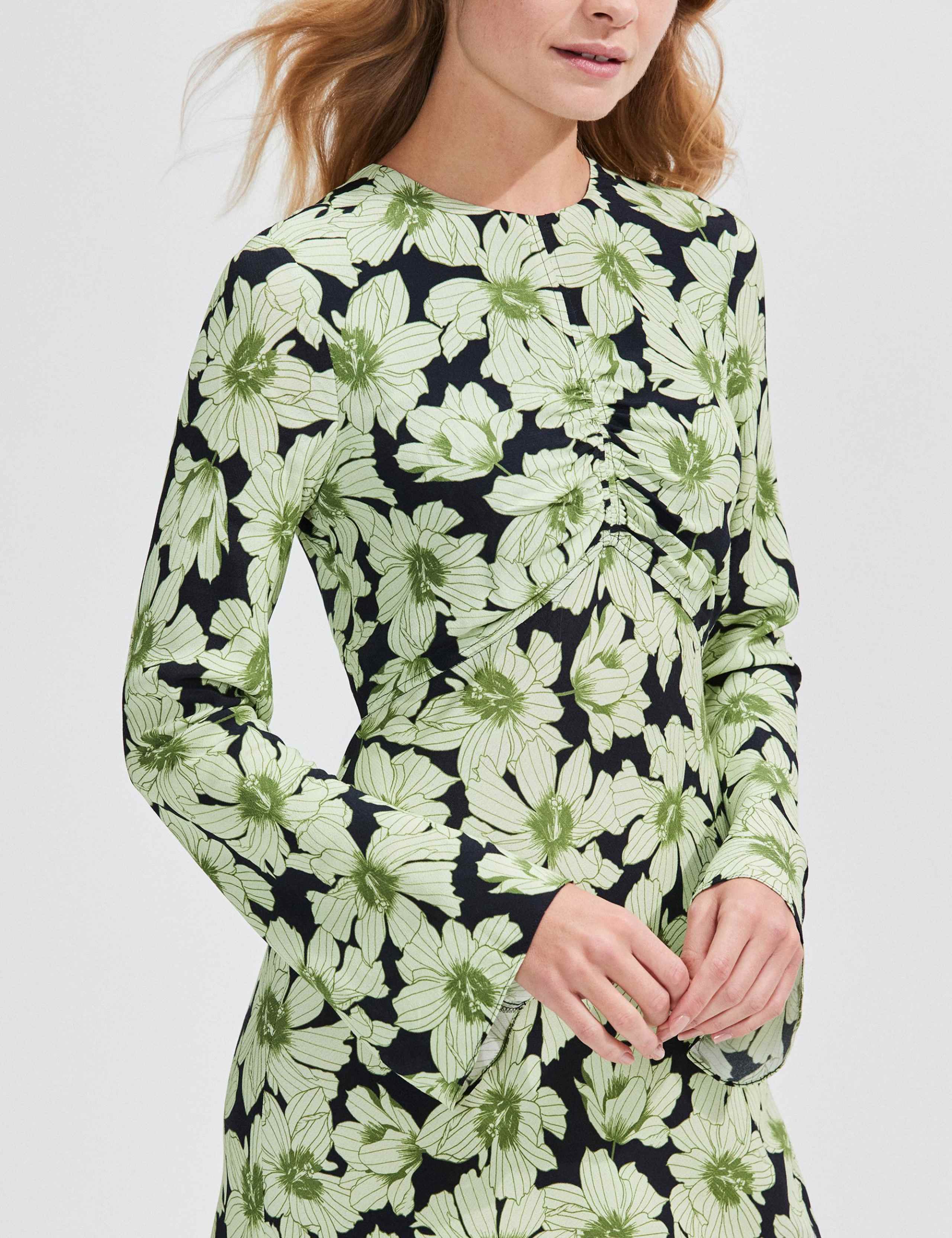 Floral Flute Sleeve Midaxi Tea Dress 3 of 4