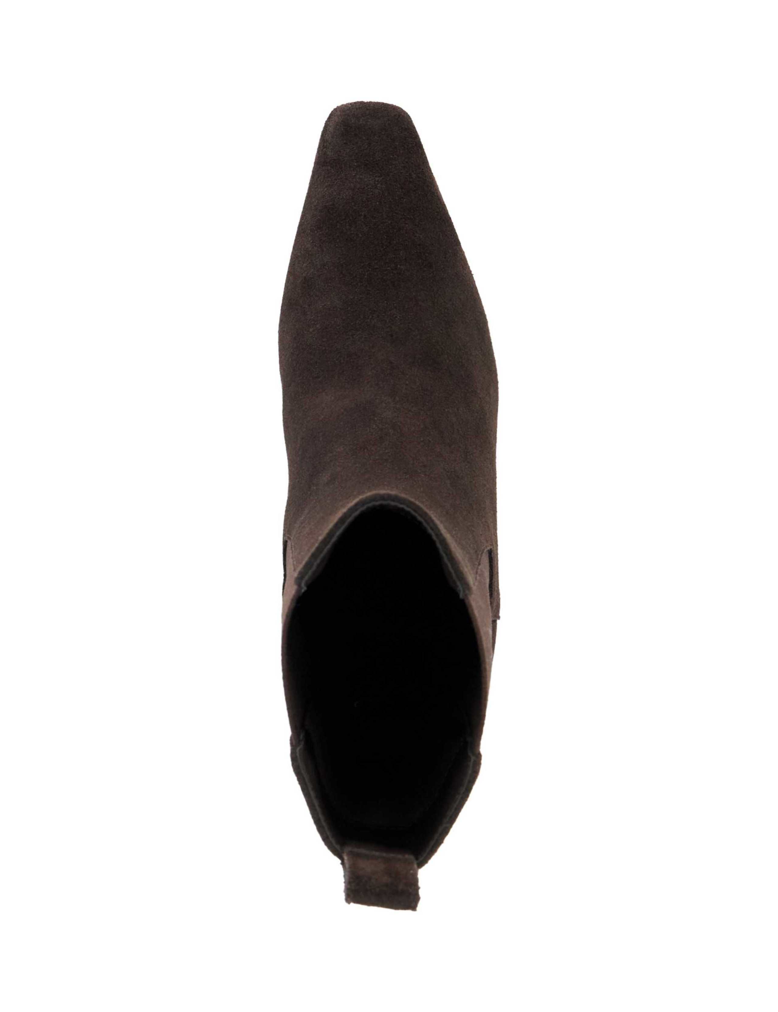 Suede Kitten Heel Pointed Wide Fit Ankle Boots 4 of 5