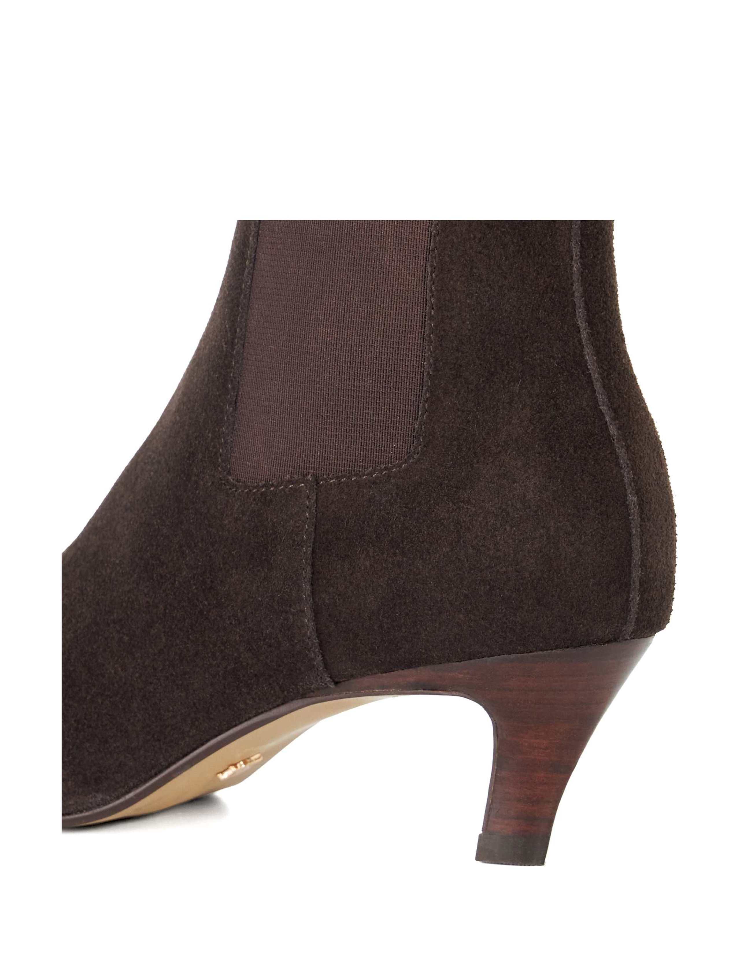 Suede Kitten Heel Pointed Ankle Boots 5 of 5