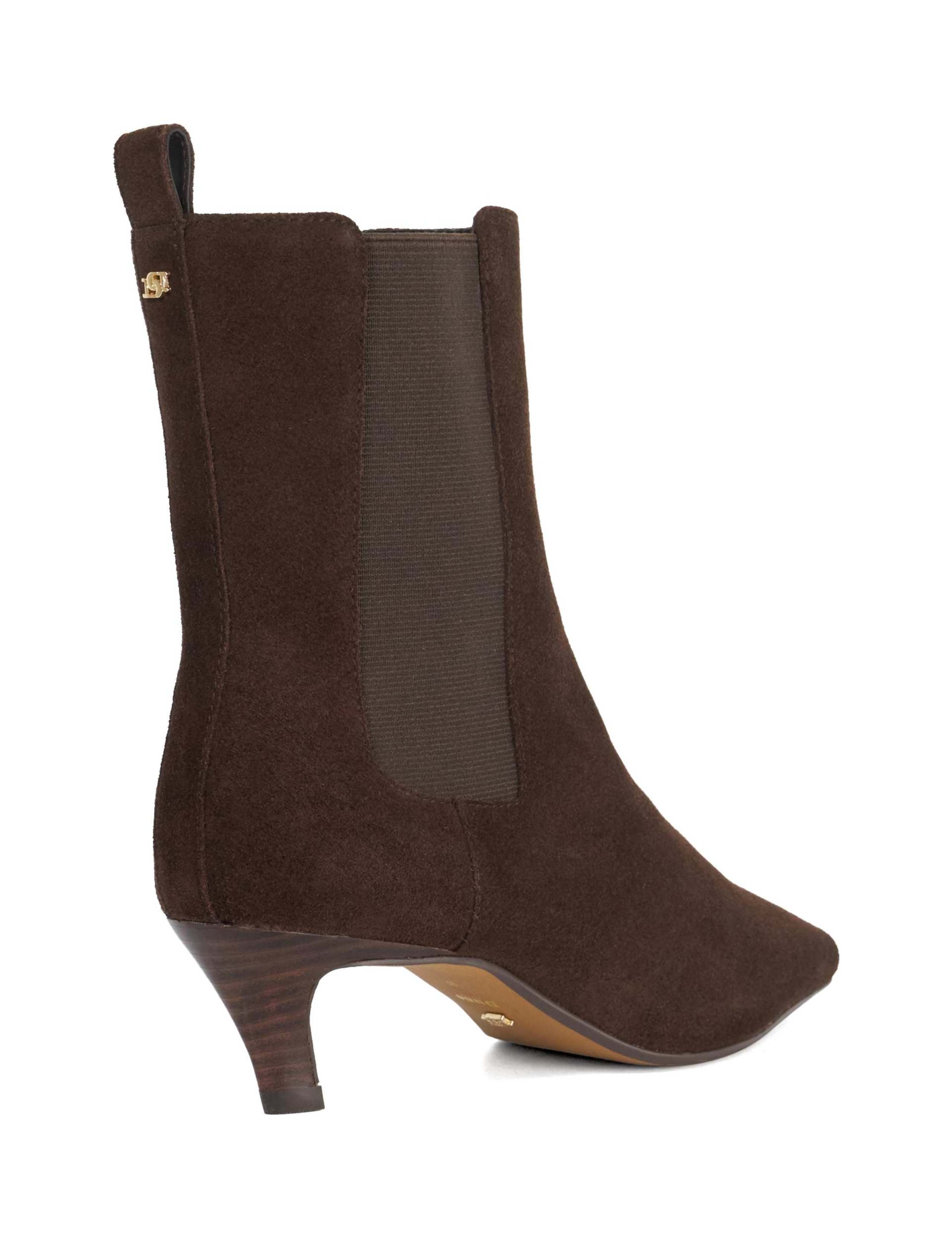 Suede Kitten Heel Pointed Wide Fit Ankle Boots 3 of 5
