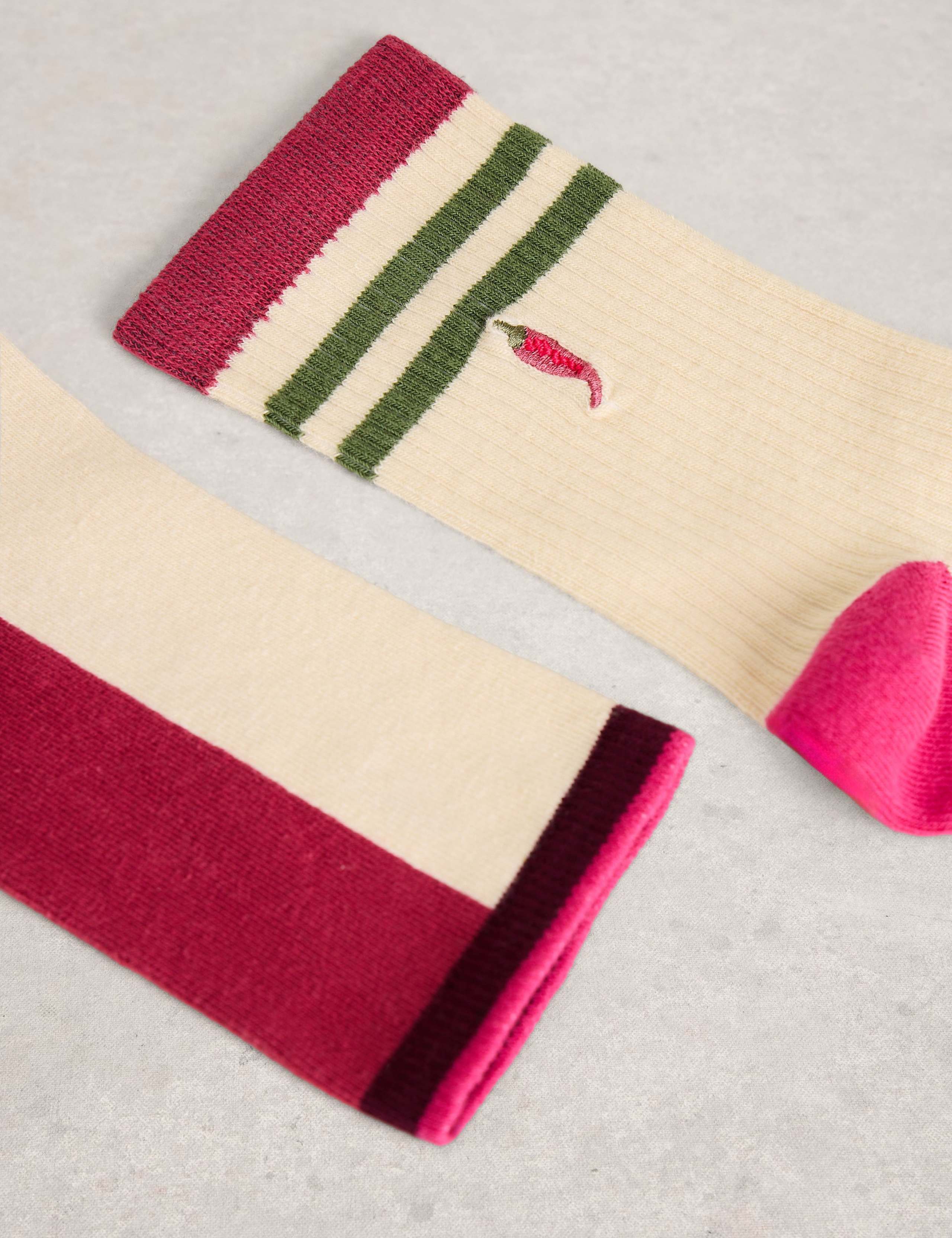 2 Pack Cotton Rich Patterned Ankle High Socks 2 of 2