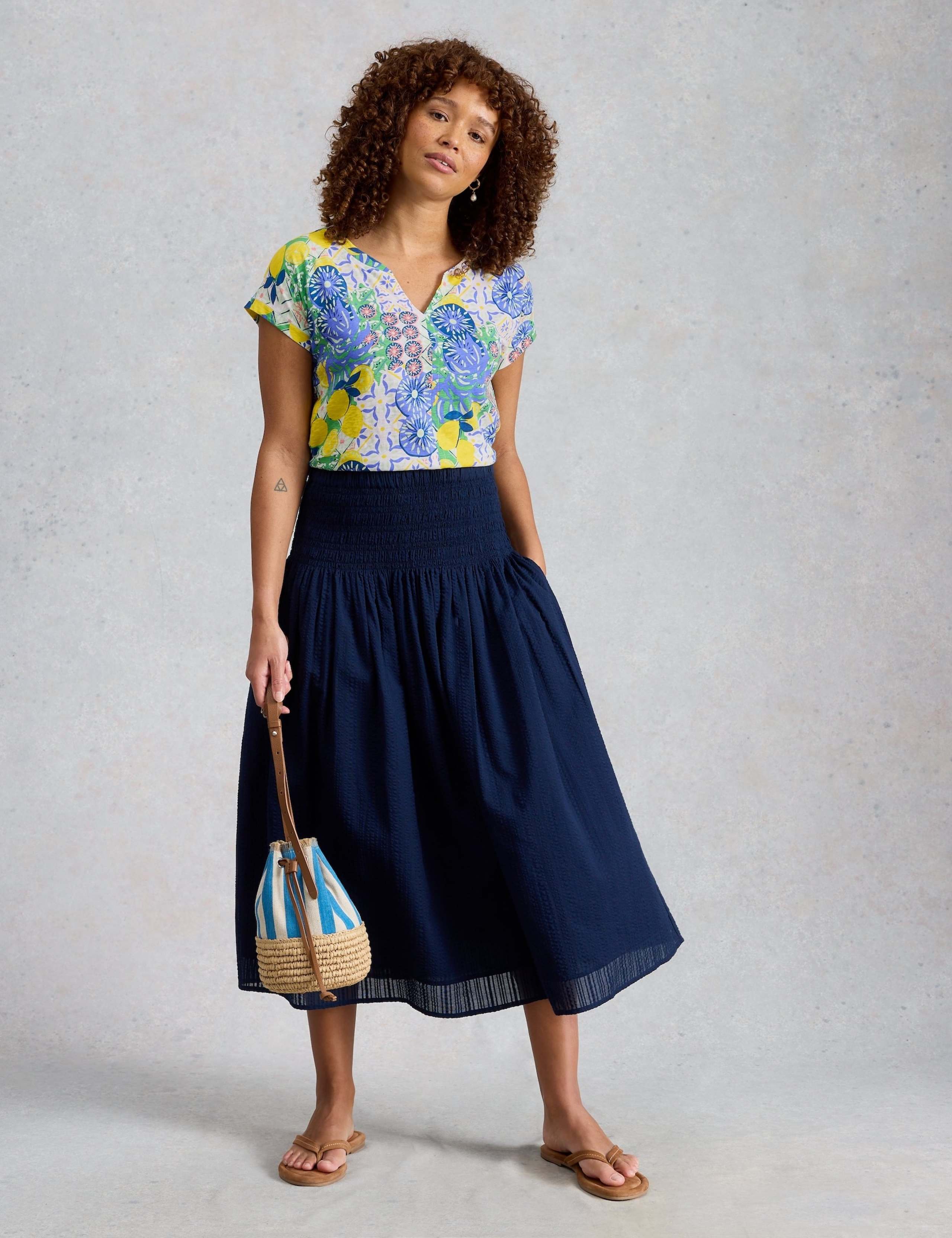 Pure Cotton Printed Notch Neck T-Shirt 3 of 6