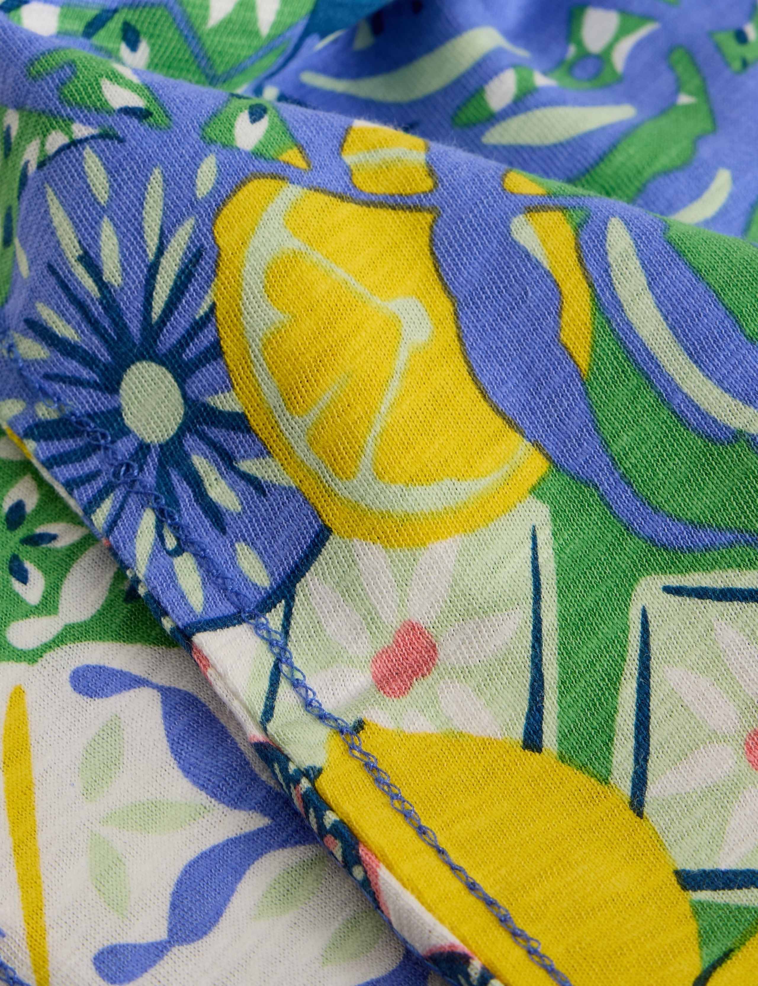 Pure Cotton Printed Notch Neck T-Shirt 6 of 6