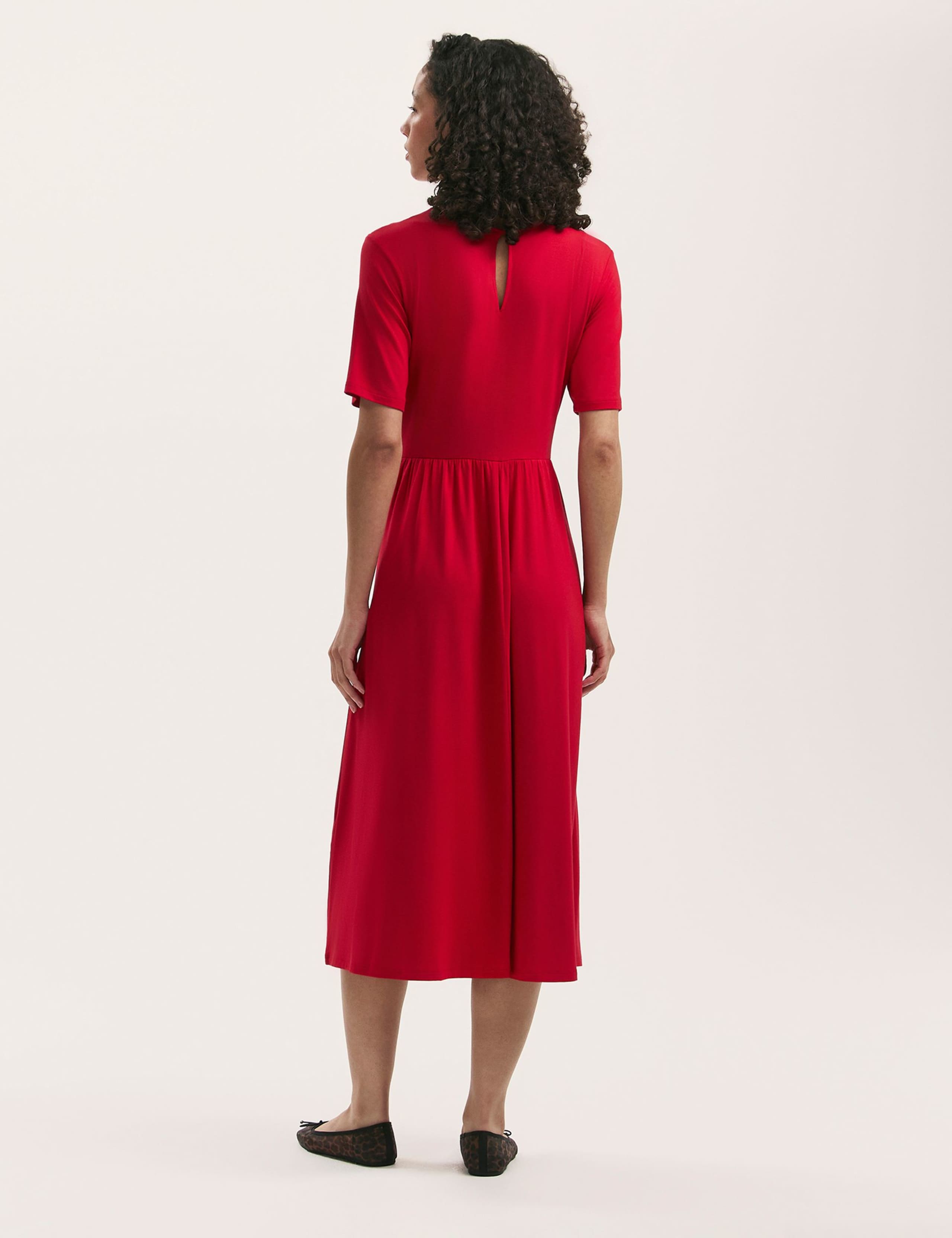 Jersey Round Neck Midi T-Shirt Skater Dress 2 of 4