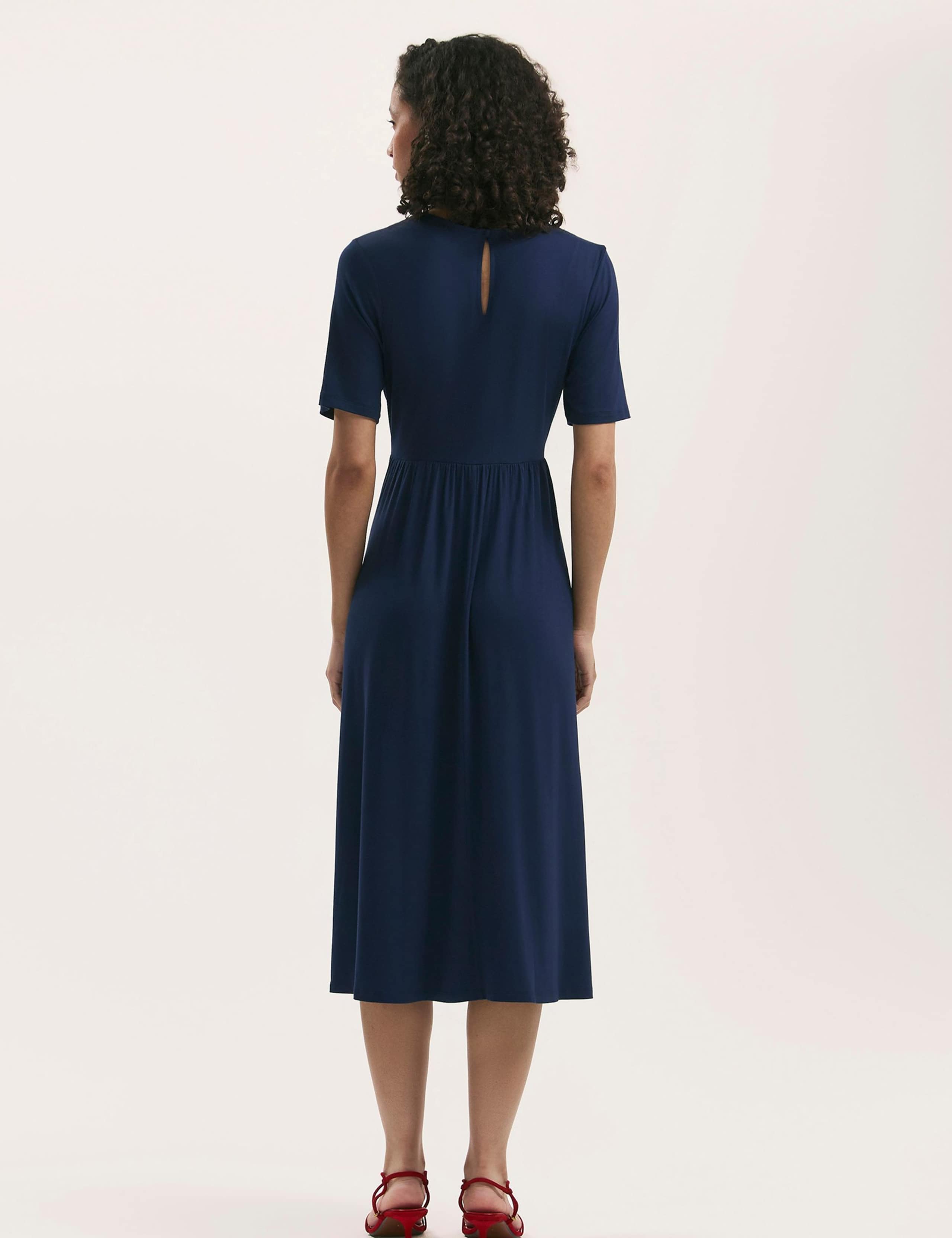 Jersey Round Neck Midi T-Shirt Skater Dress 2 of 4
