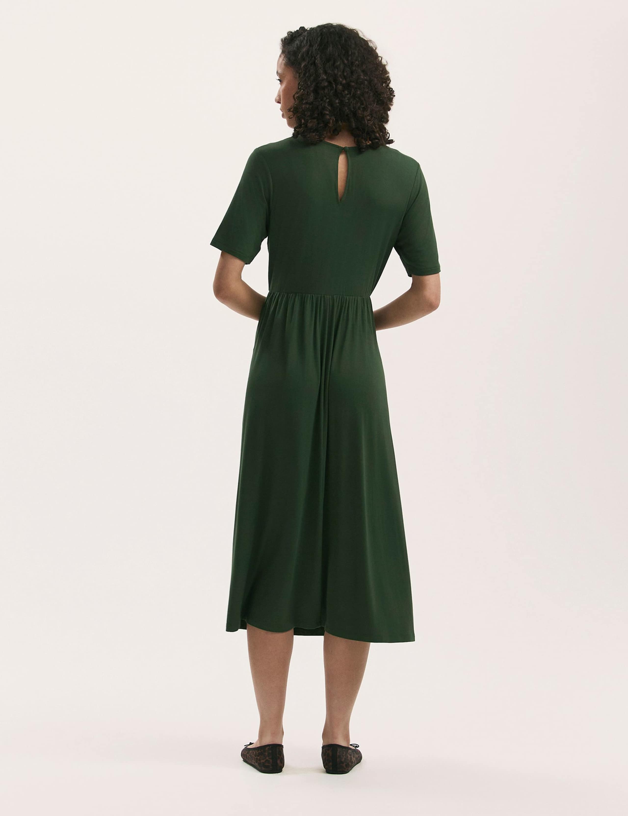 Jersey Round Neck Midi T-Shirt Skater Dress 2 of 4