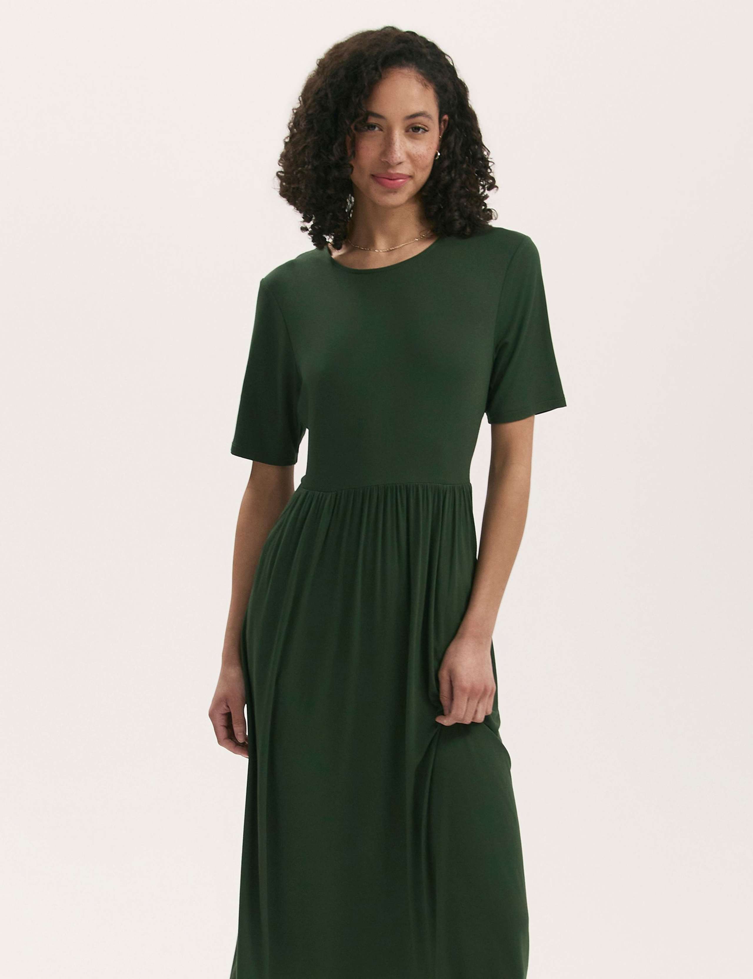 Jersey Round Neck Midi T-Shirt Skater Dress 3 of 4