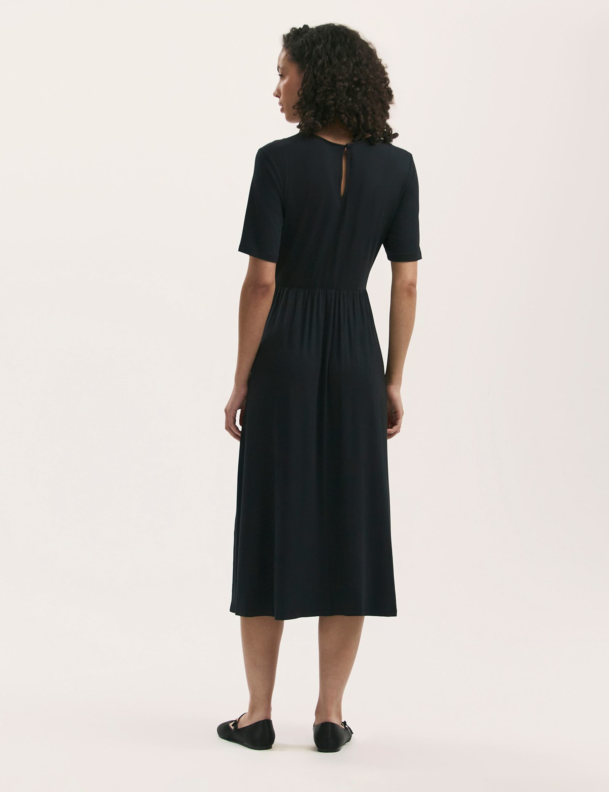 Jersey Round Neck Midi T-Shirt Skater Dress 2 of 4