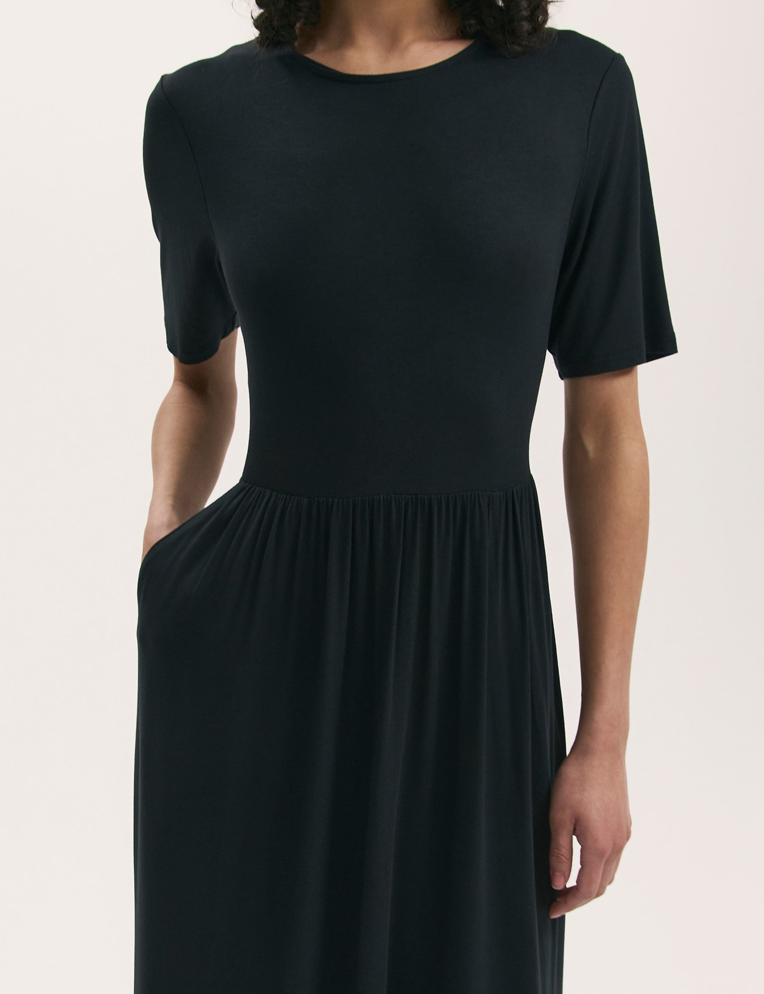 Jersey Round Neck Midi T-Shirt Skater Dress 4 of 4