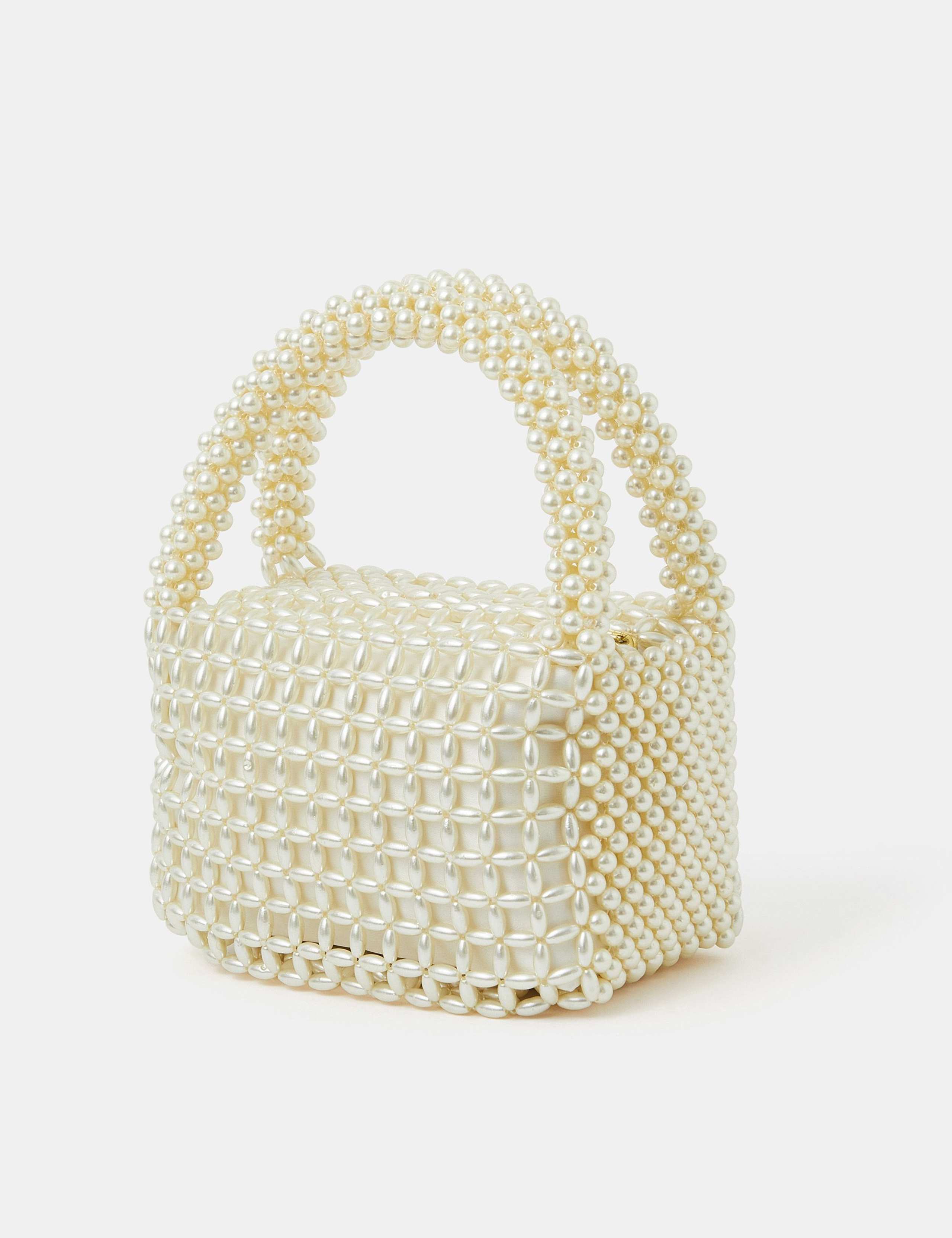 Beaded Woven Top Handle Clutch Bag 2 of 4
