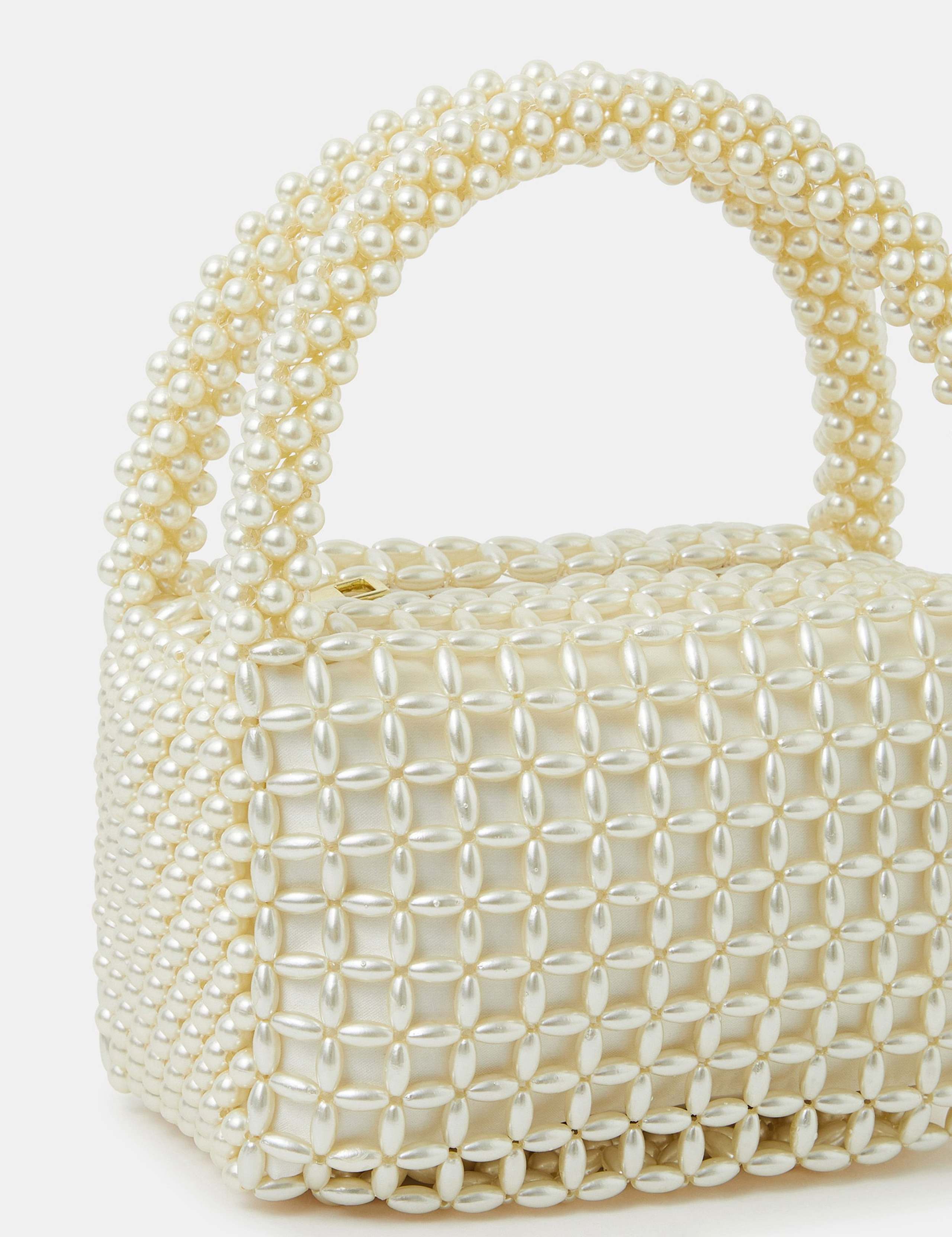 Beaded Woven Top Handle Clutch Bag 4 of 4