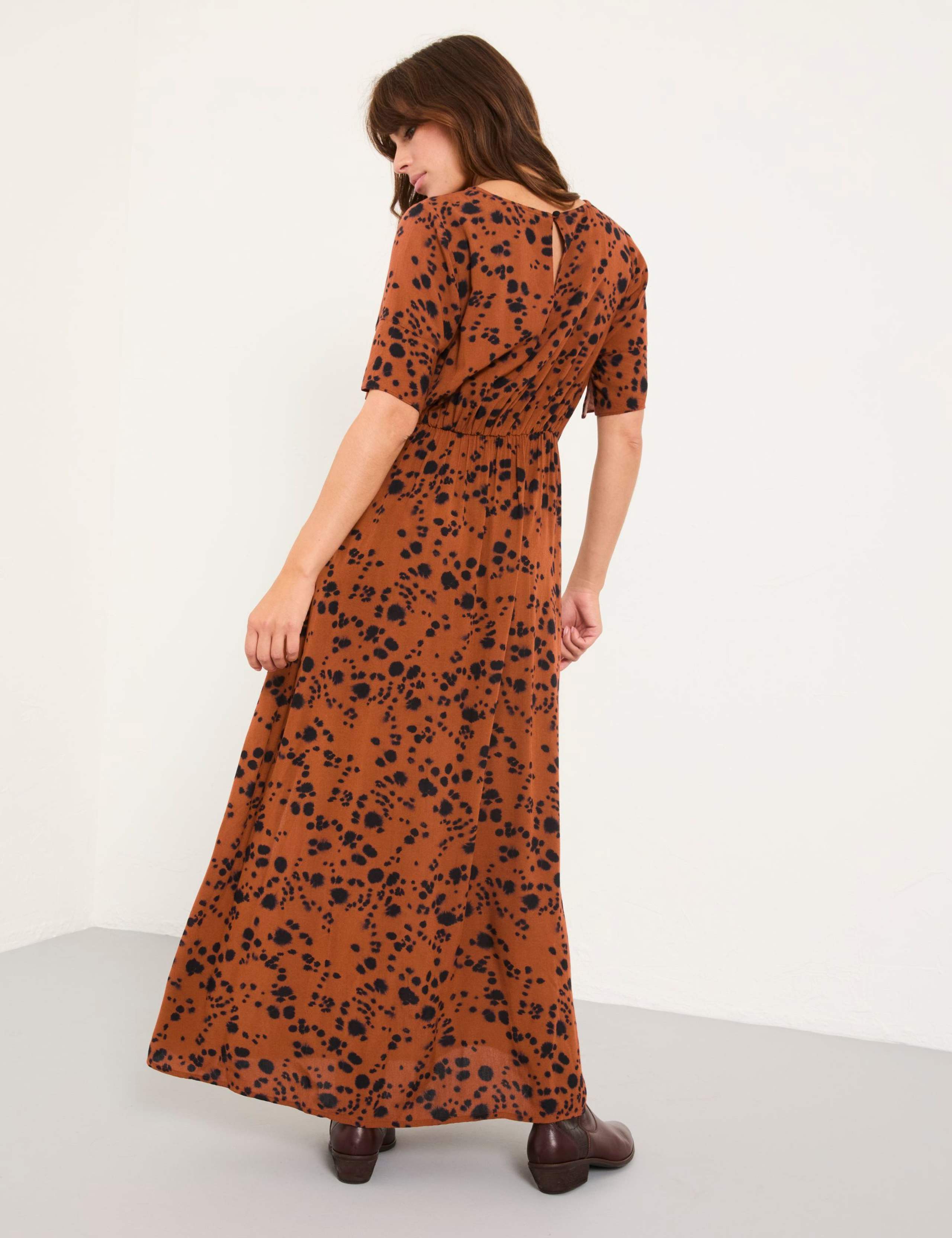 Animal Print Round Neck Midi Tea Dress 4 of 6