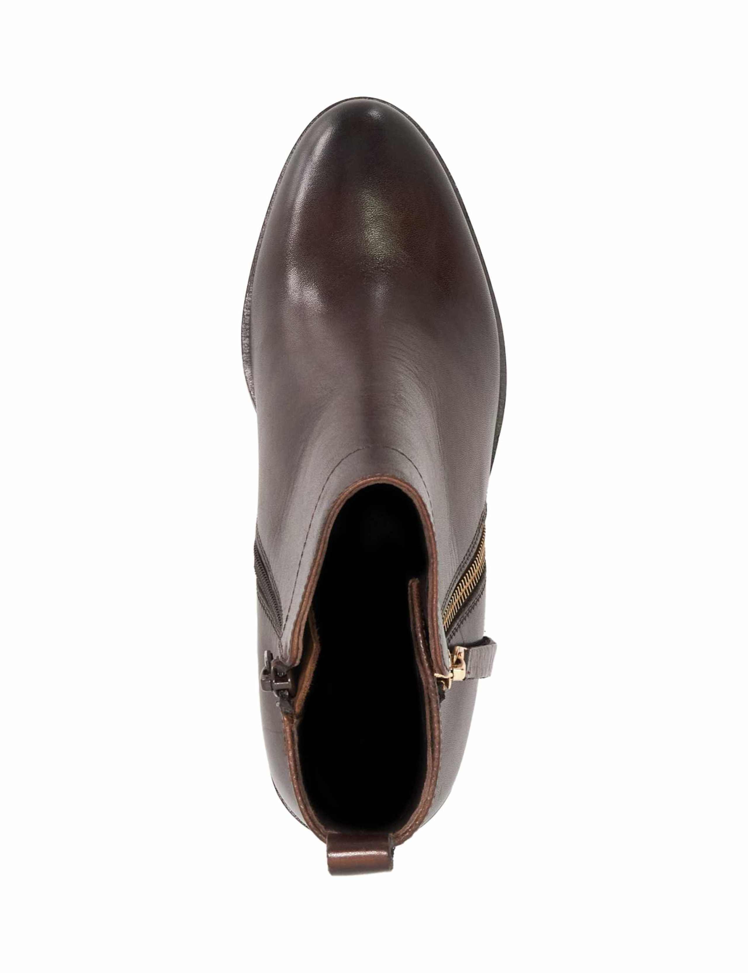 Leather Block Heel Wide Fit Ankle Boots 4 of 5