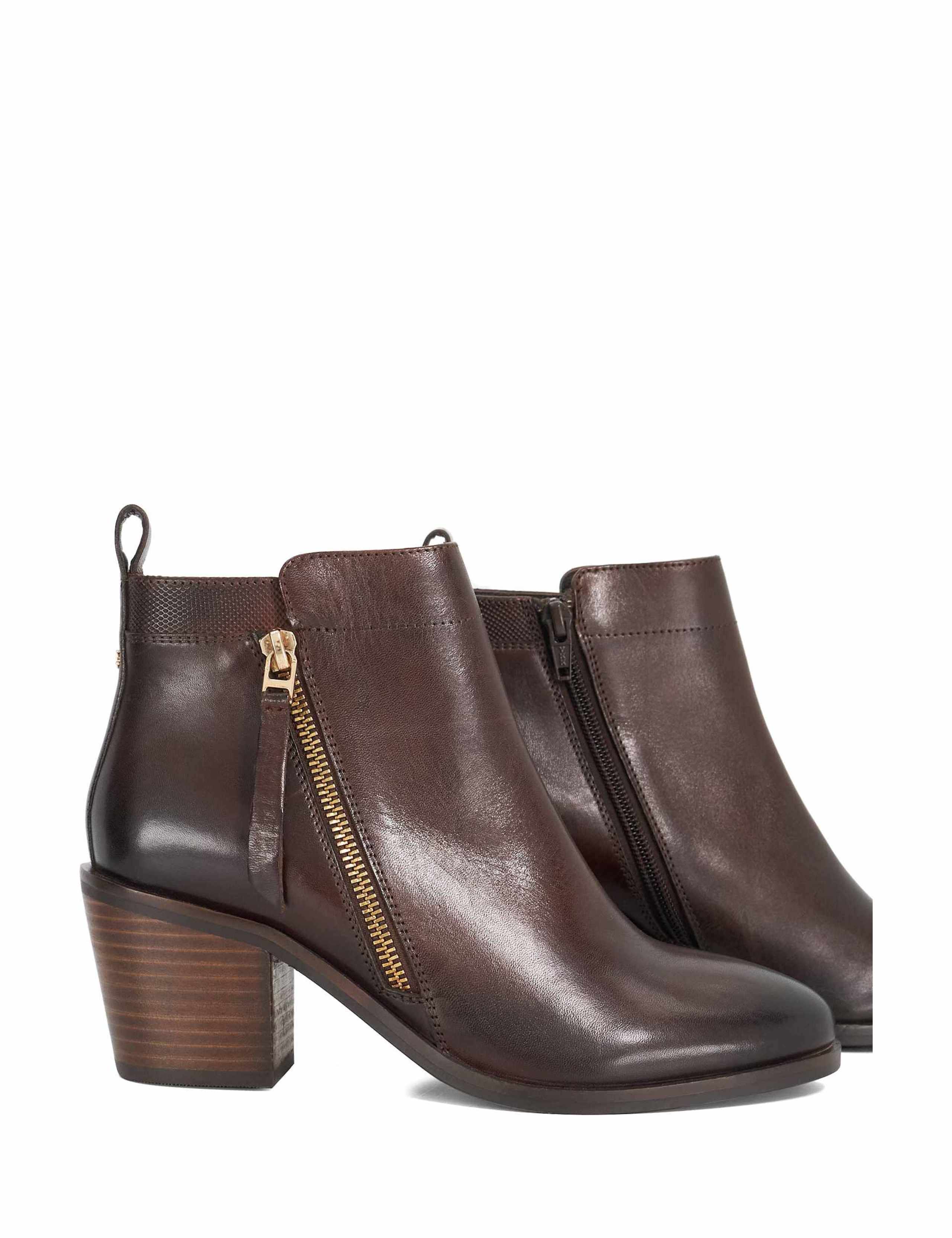Leather Block Heel Wide Fit Ankle Boots 5 of 5