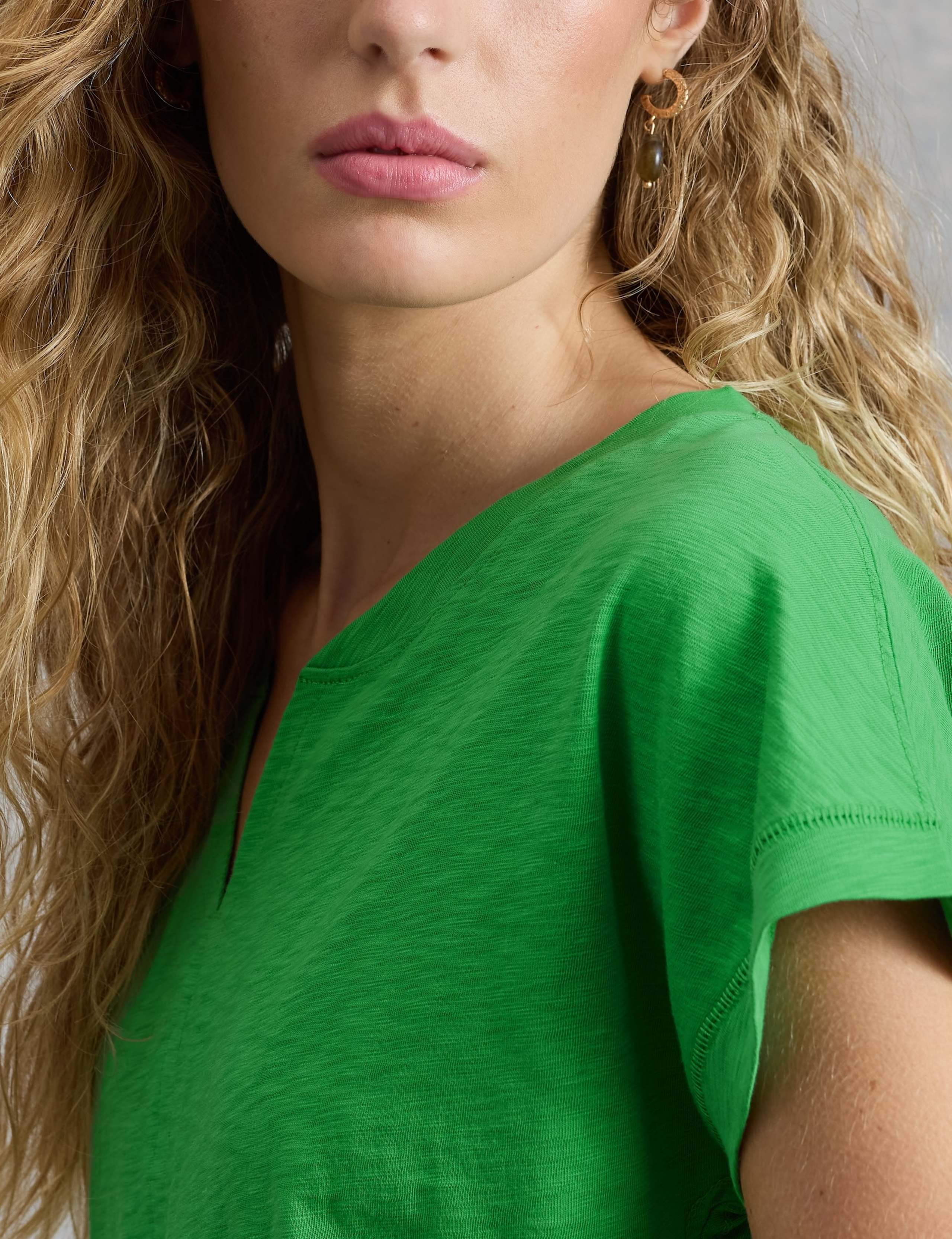 Pure Cotton Notch Neck T-Shirt 4 of 6