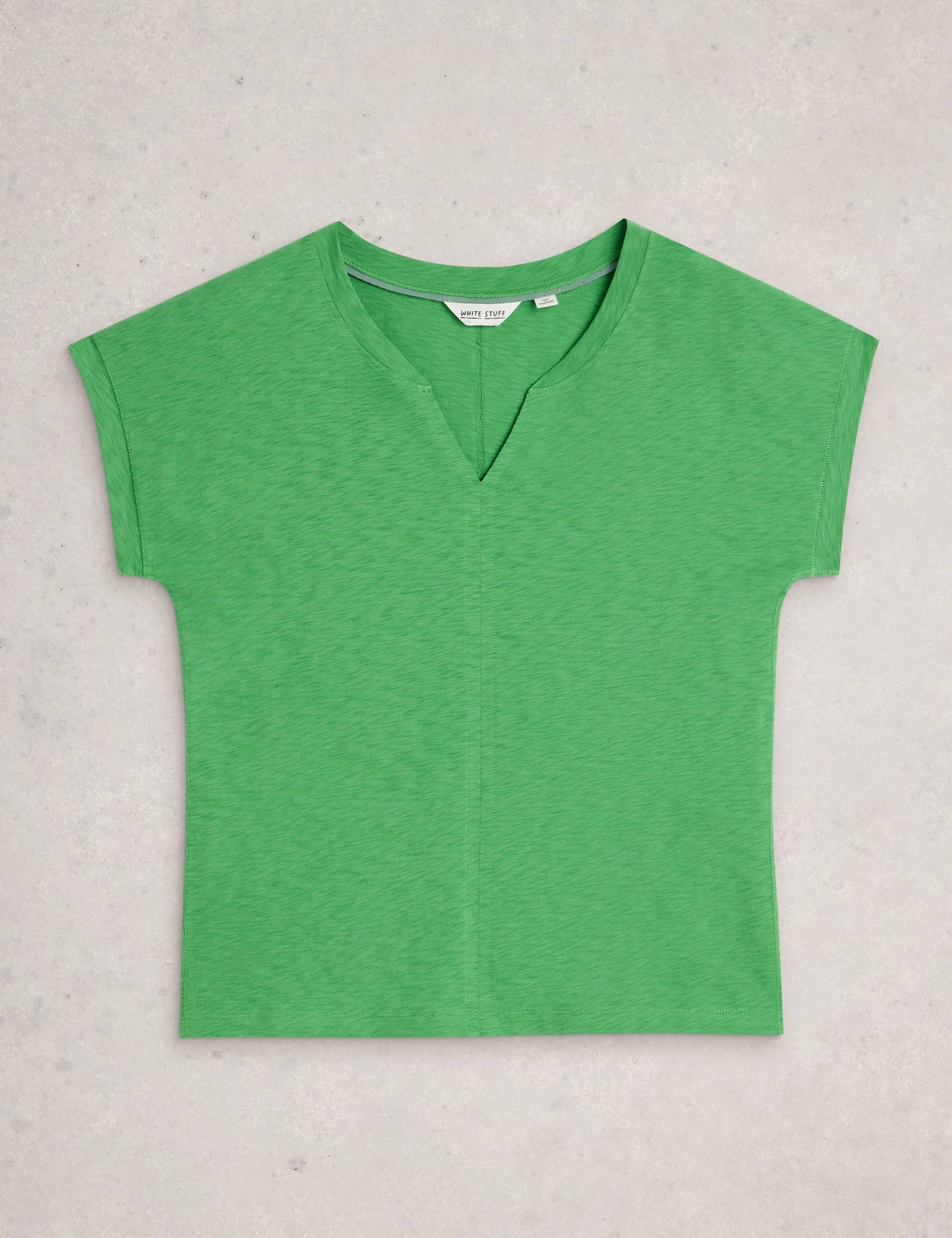 Pure Cotton Notch Neck T-Shirt 2 of 6