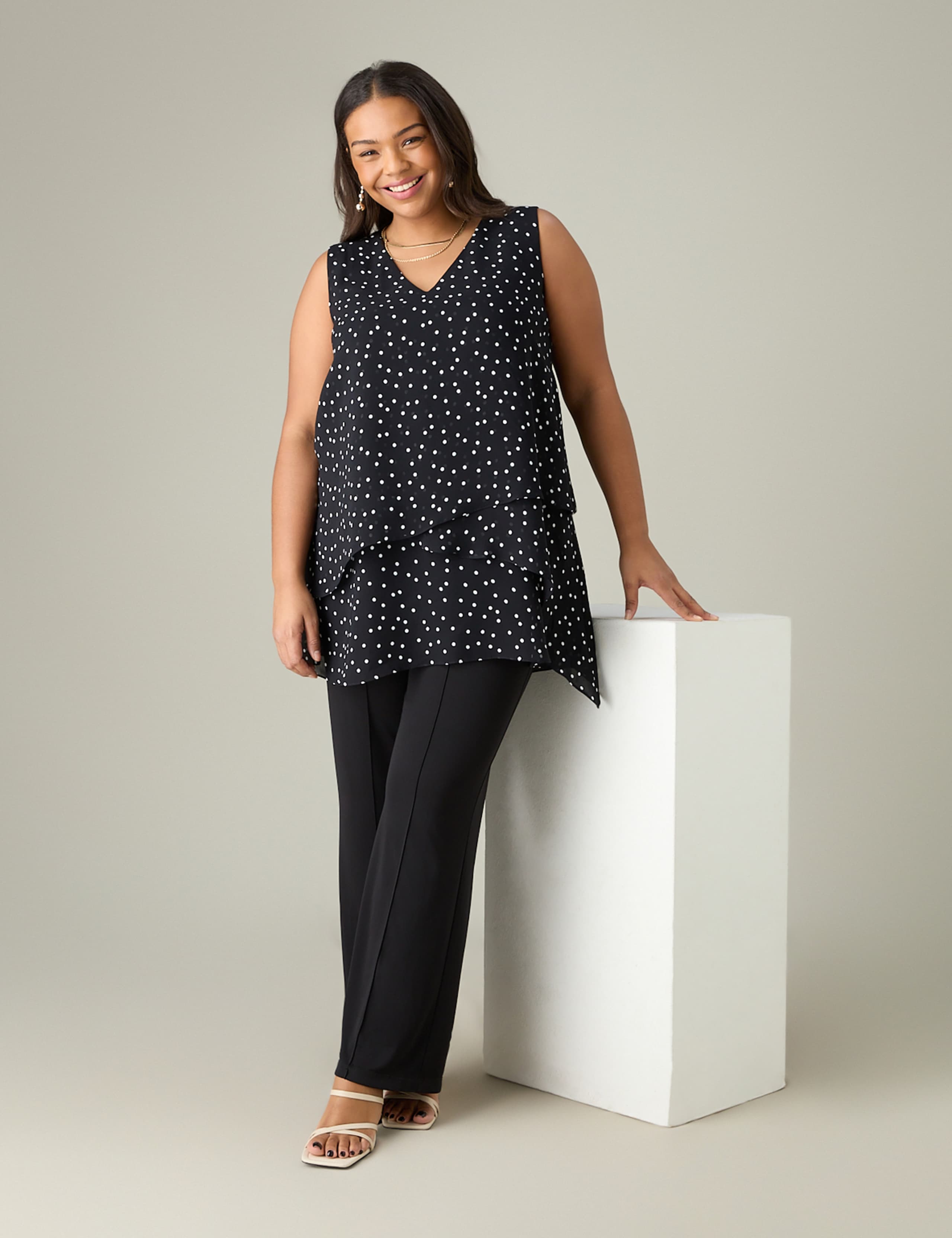 Polka Dot V-Neck Tunic 2 of 3