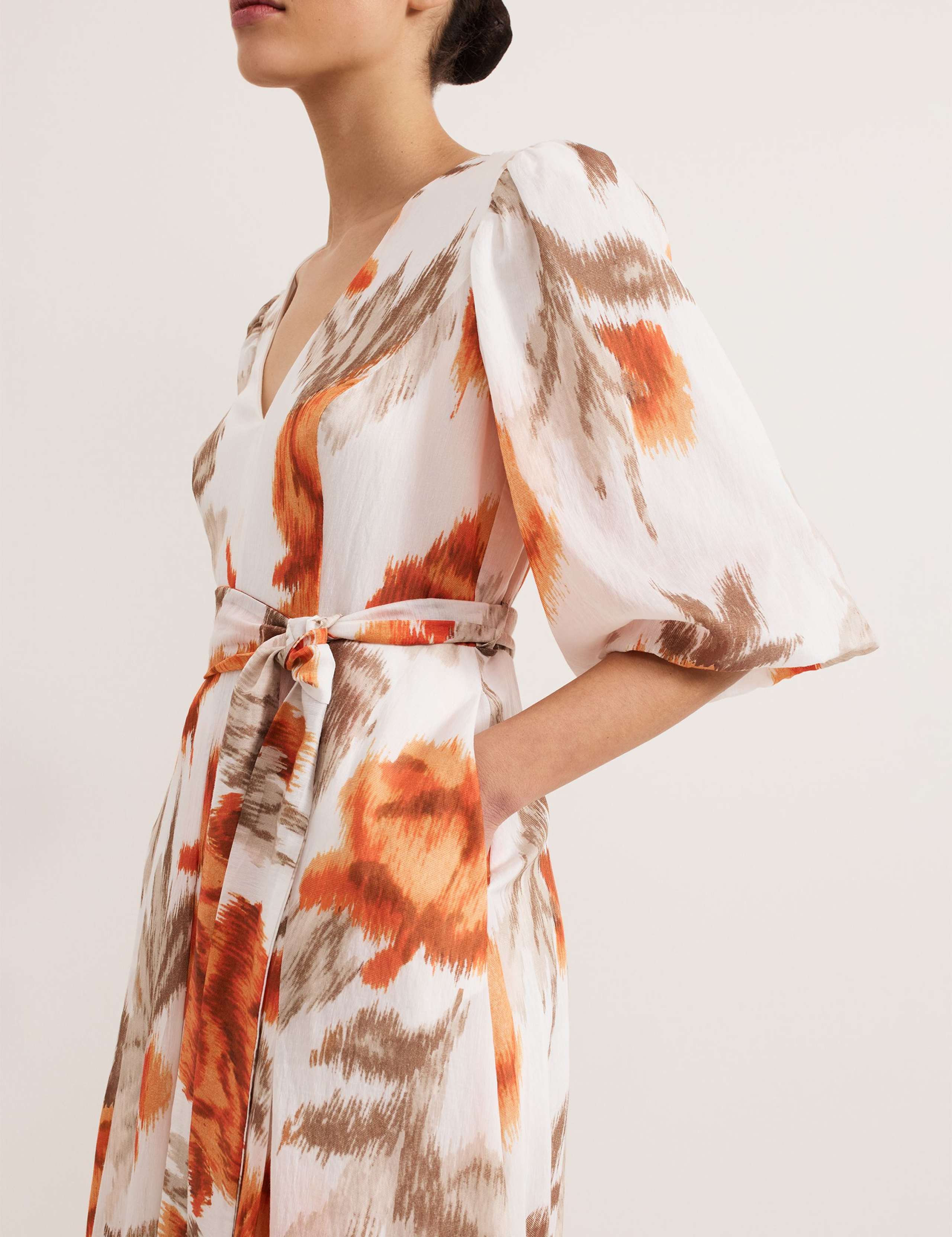 Floral Tie Front Midi Skater Dress 5 of 6