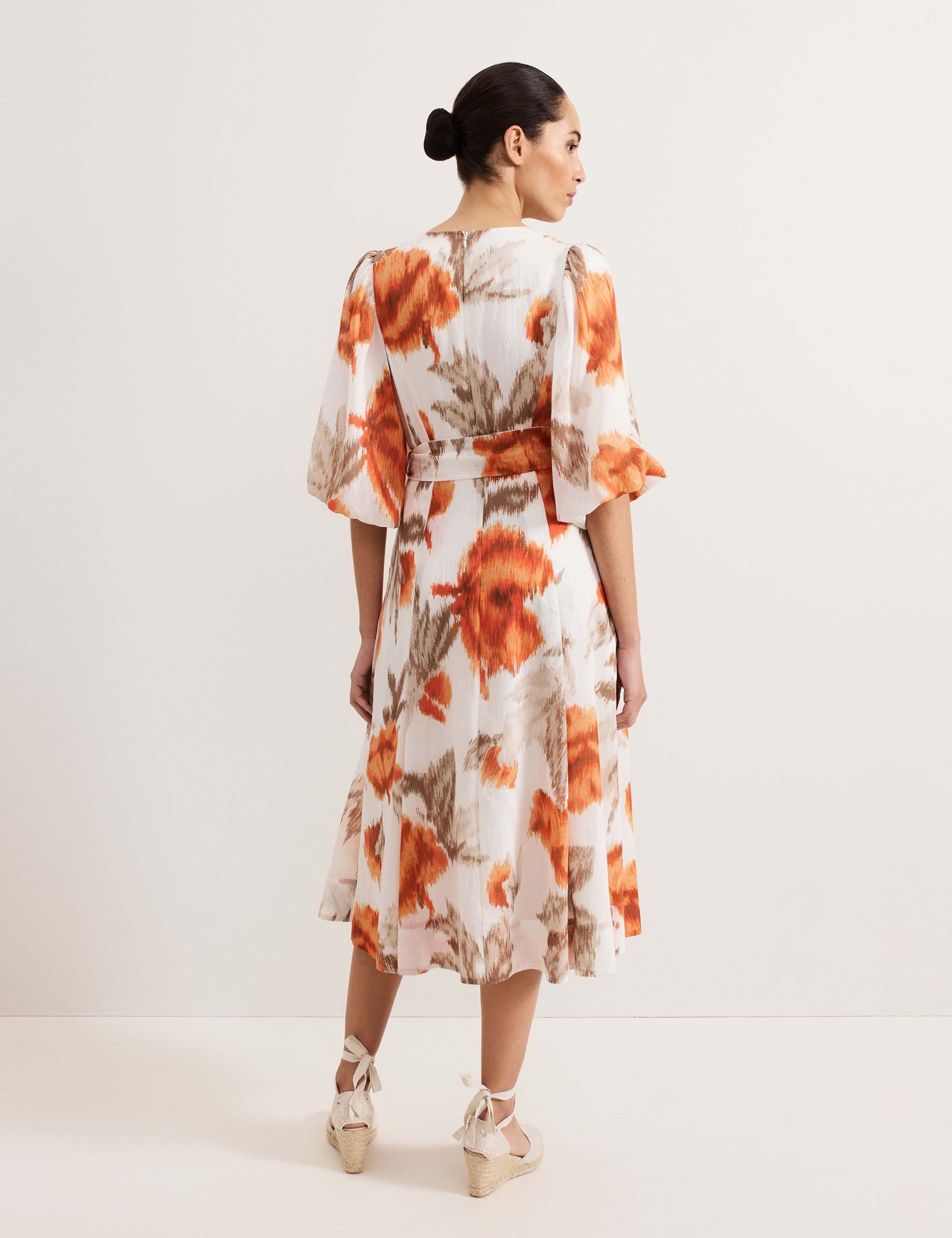 Floral Tie Front Midi Skater Dress 6 of 6