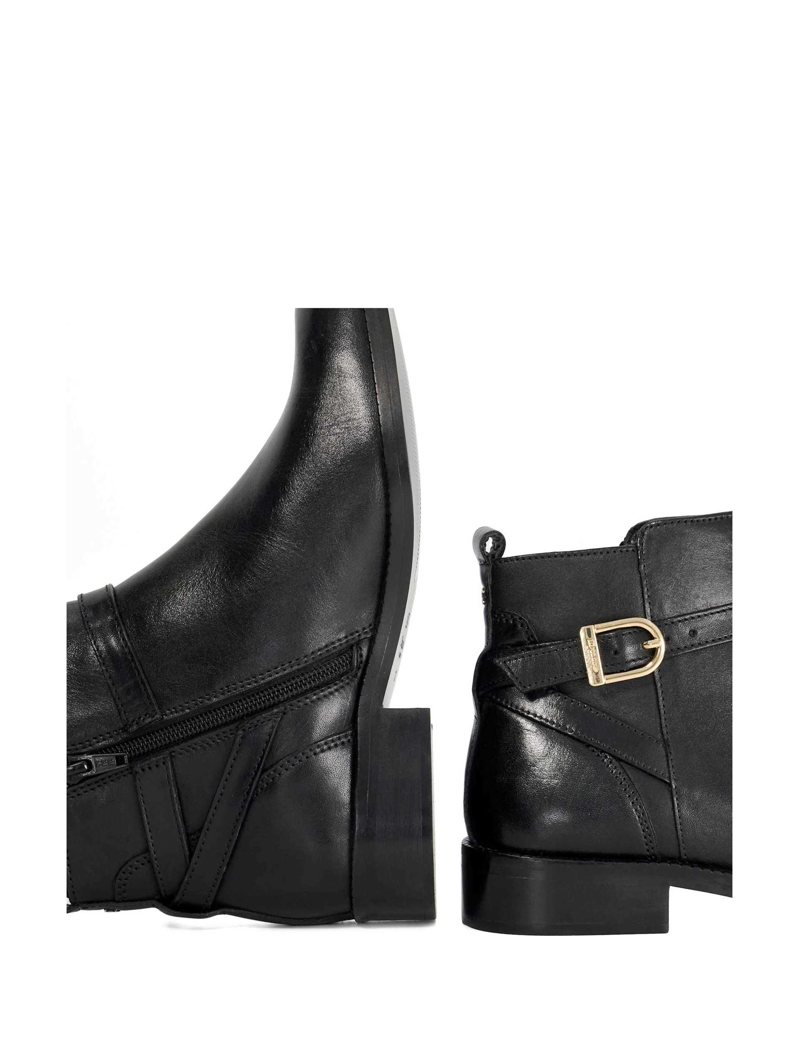 Leather Buckle Block Heel Wide Fit Ankle Boots 5 of 5