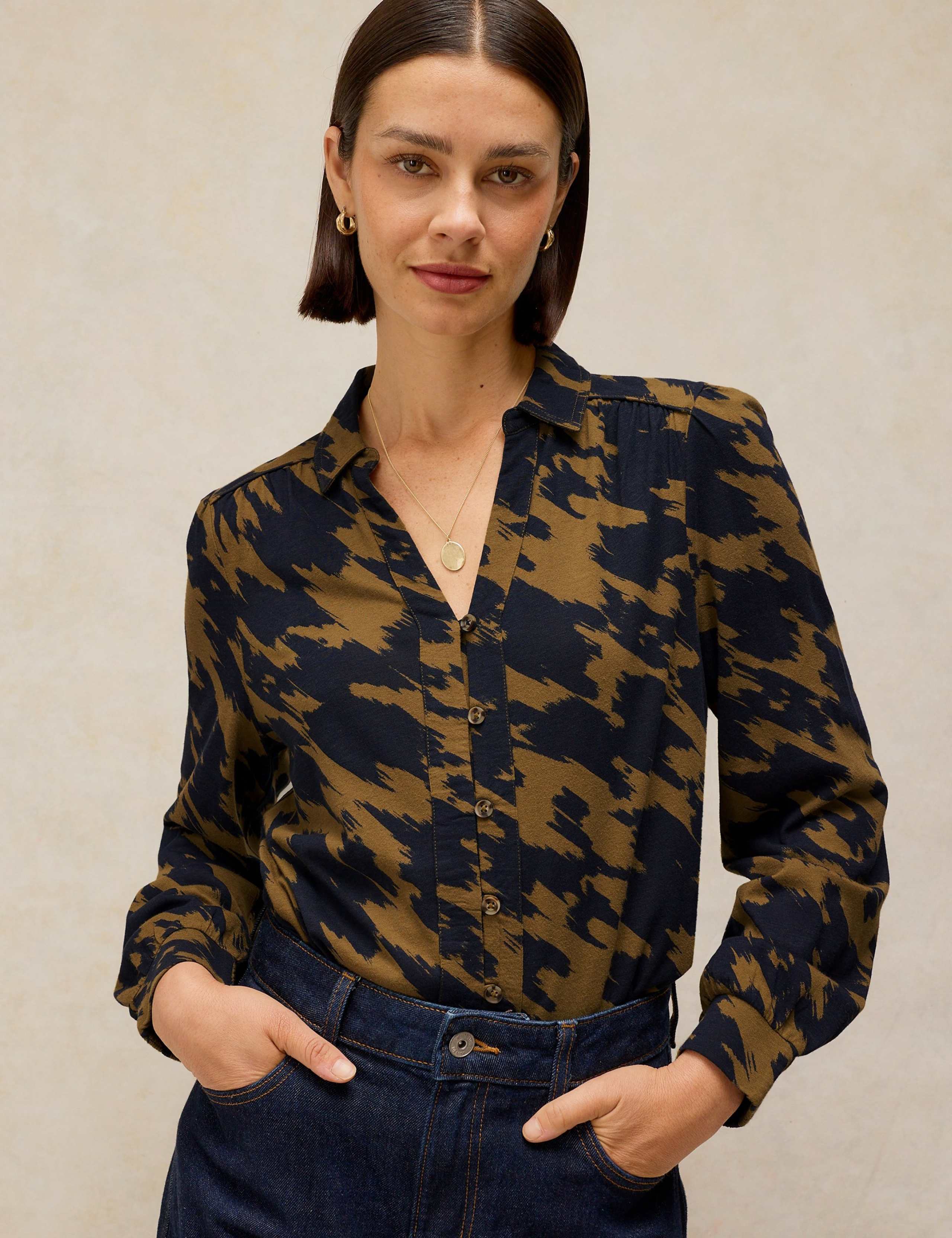 Ronley Cotton Rich Printed Collared Shirt with Modal 1 of 6