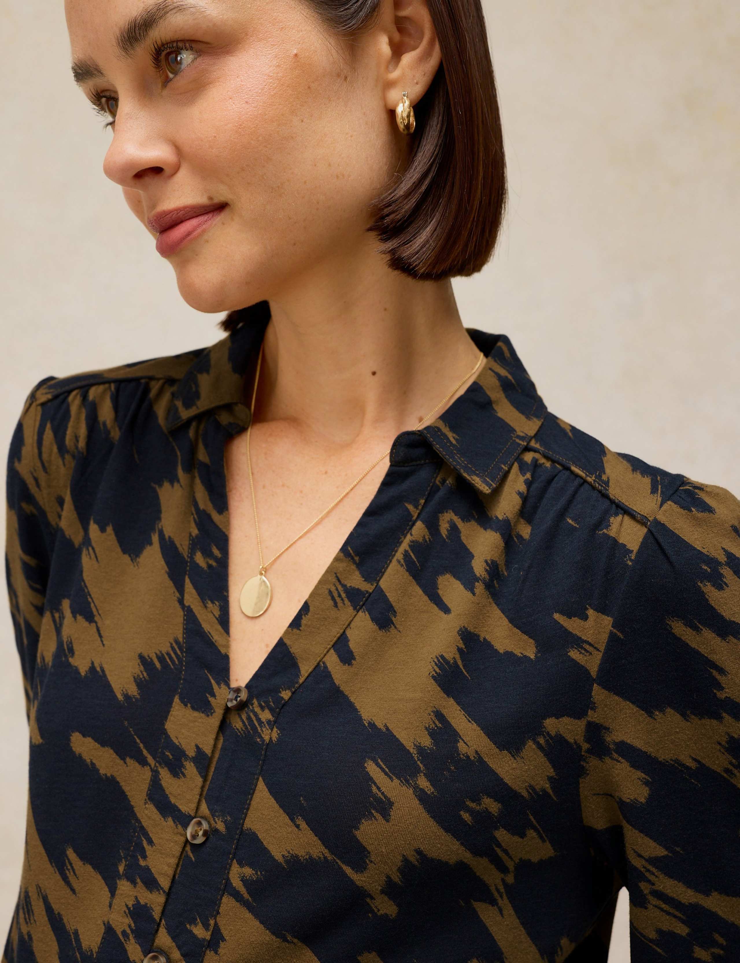 Ronley Cotton Rich Printed Collared Shirt with Modal 5 of 6