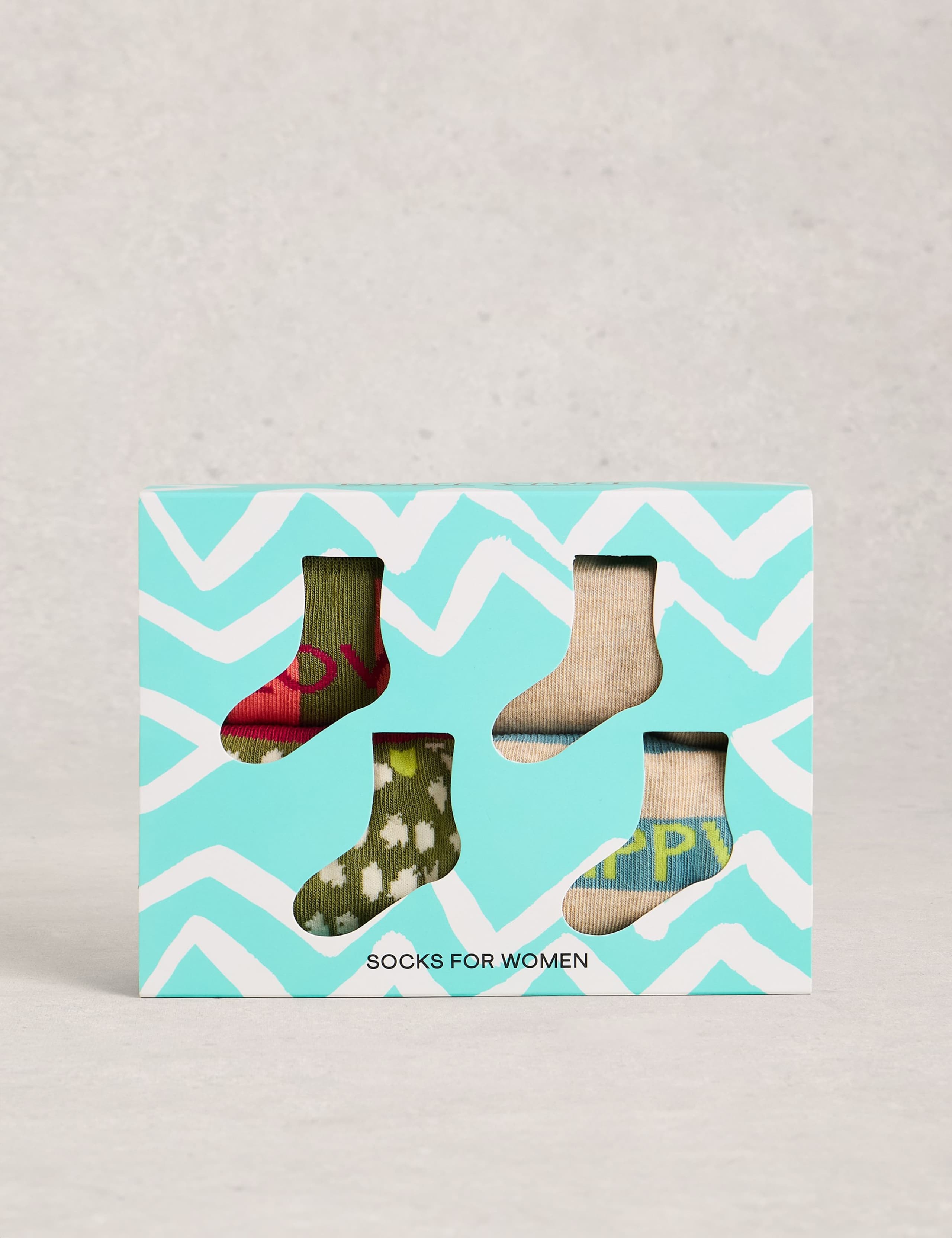 4 Pack Cotton Rich Patterned Ankle High Socks 2 of 4