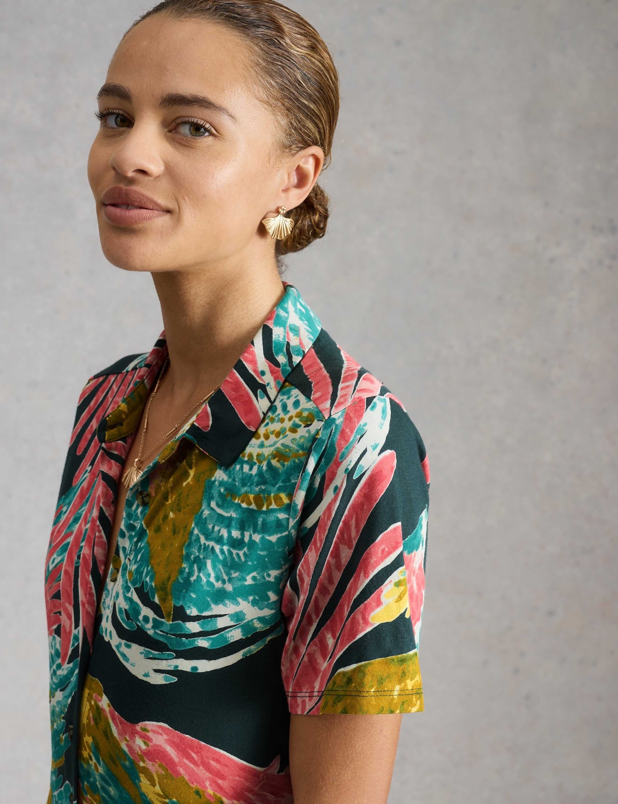 Jersey Printed Midi Shirt Dress 6 of 6