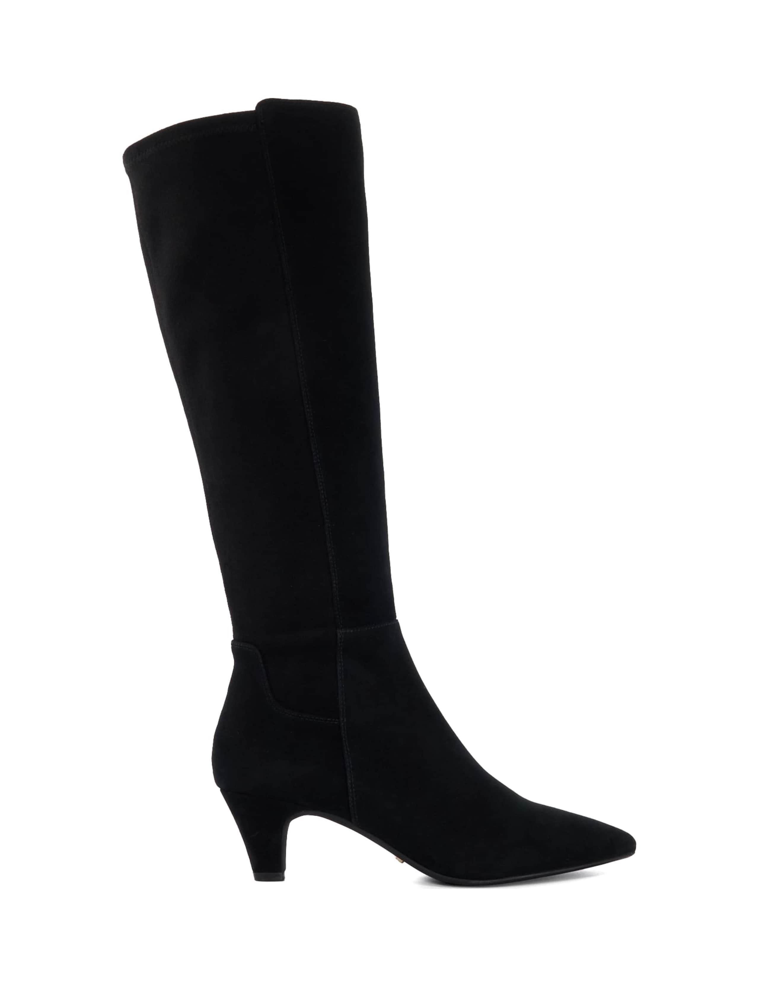 Suede Kitten Heel Knee Wide Fit High Boots 1 of 5