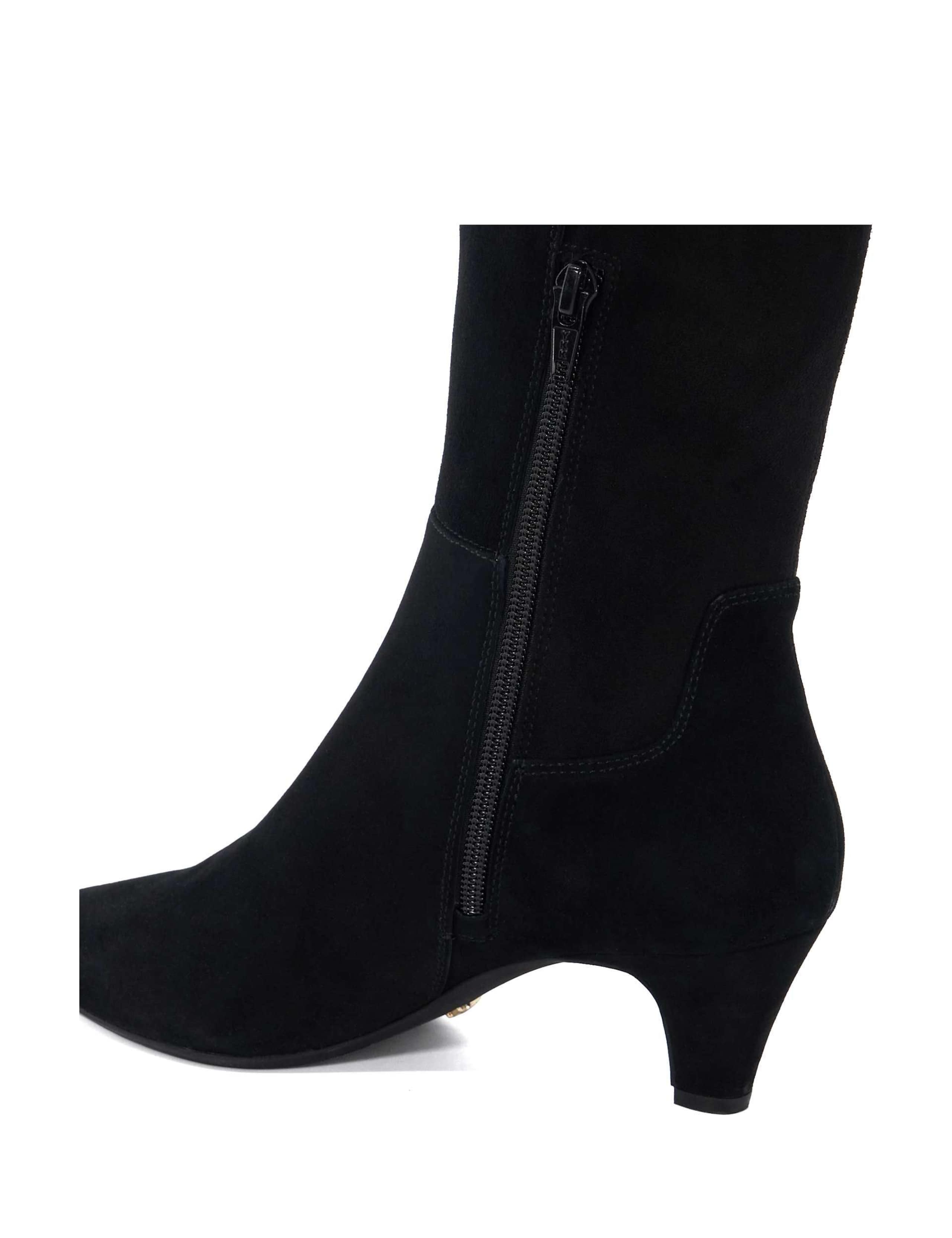 Suede Kitten Heel Knee Wide Fit High Boots 4 of 5