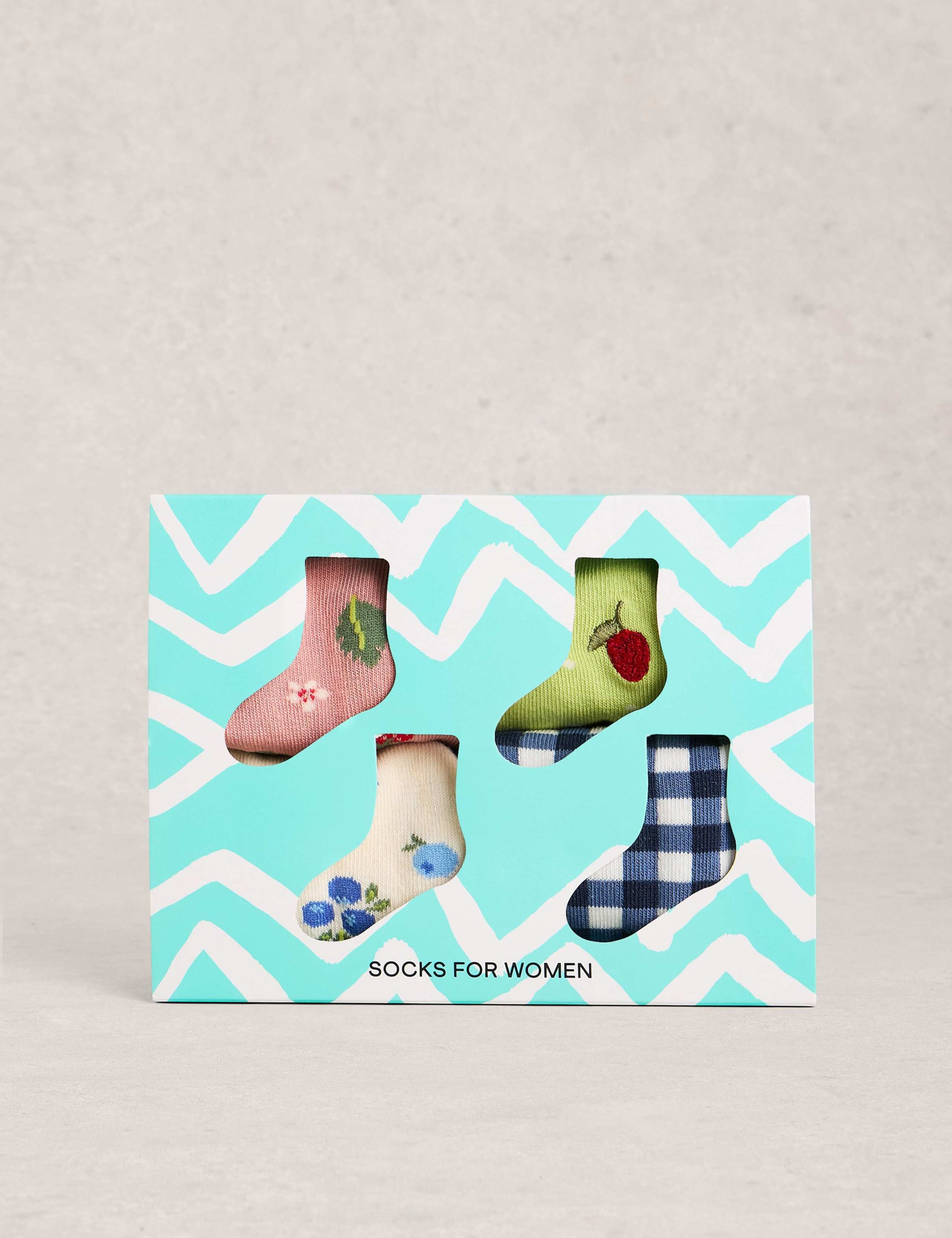 4 Pack Cotton Rich Fruit Ankle High Socks 4 of 4