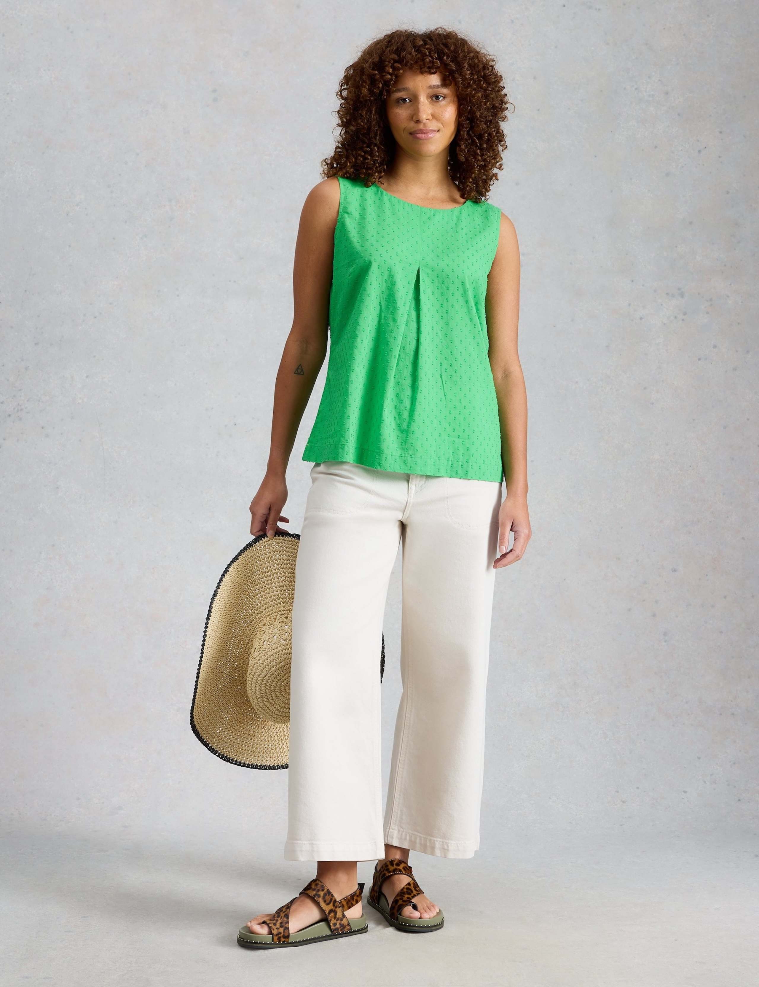 Pure Cotton Textured Vest Top 4 of 6