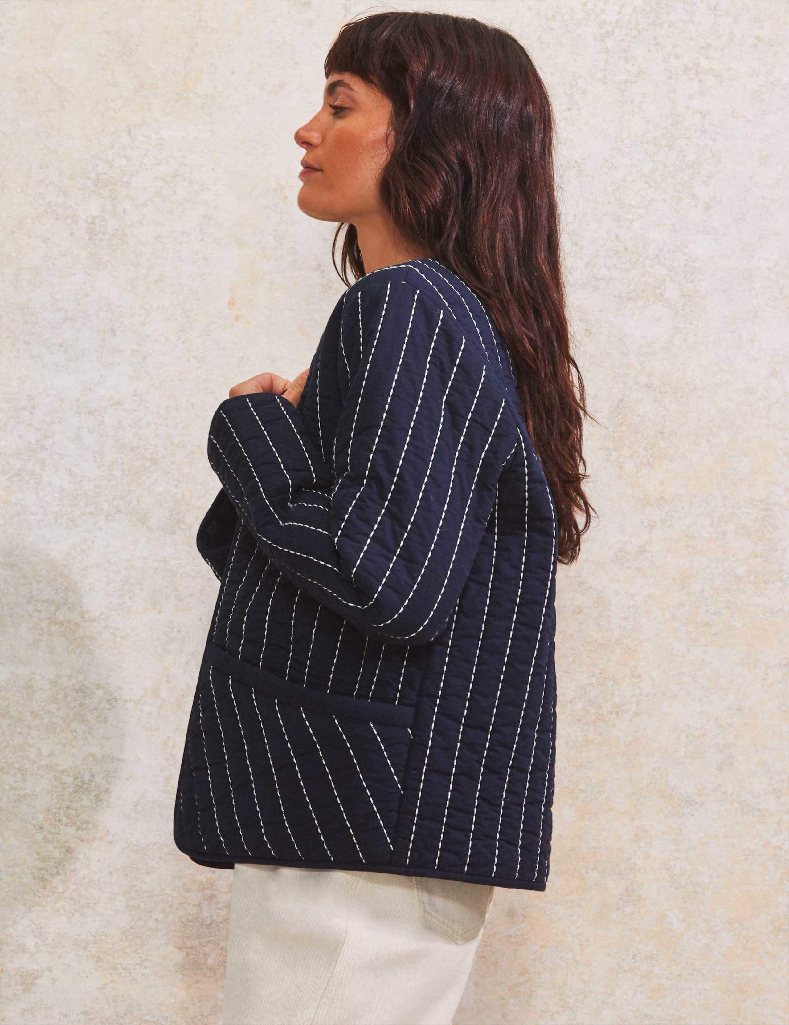 Pure Cotton Striped Padded Jacket 3 of 5