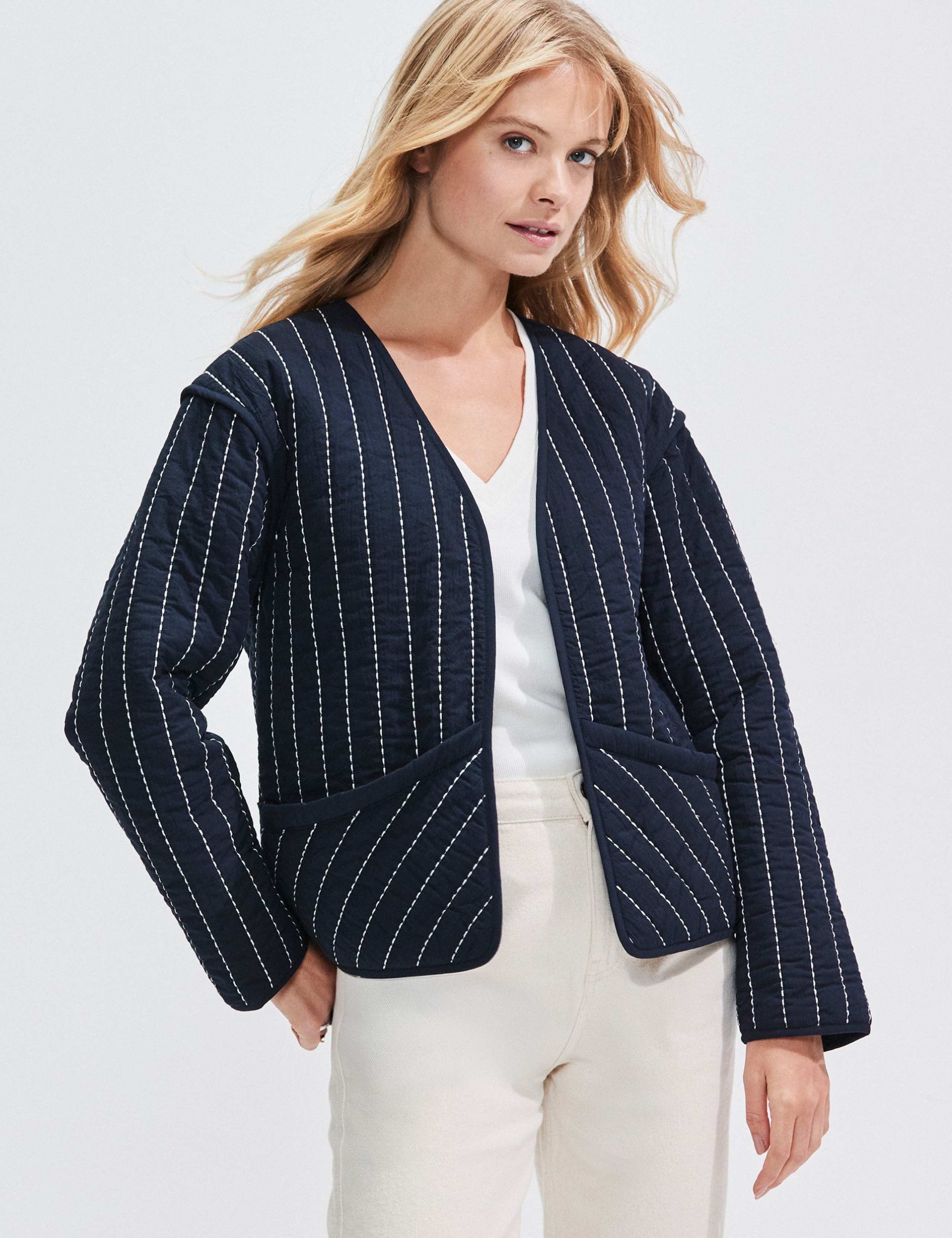 Pure Cotton Striped Padded Jacket 5 of 5