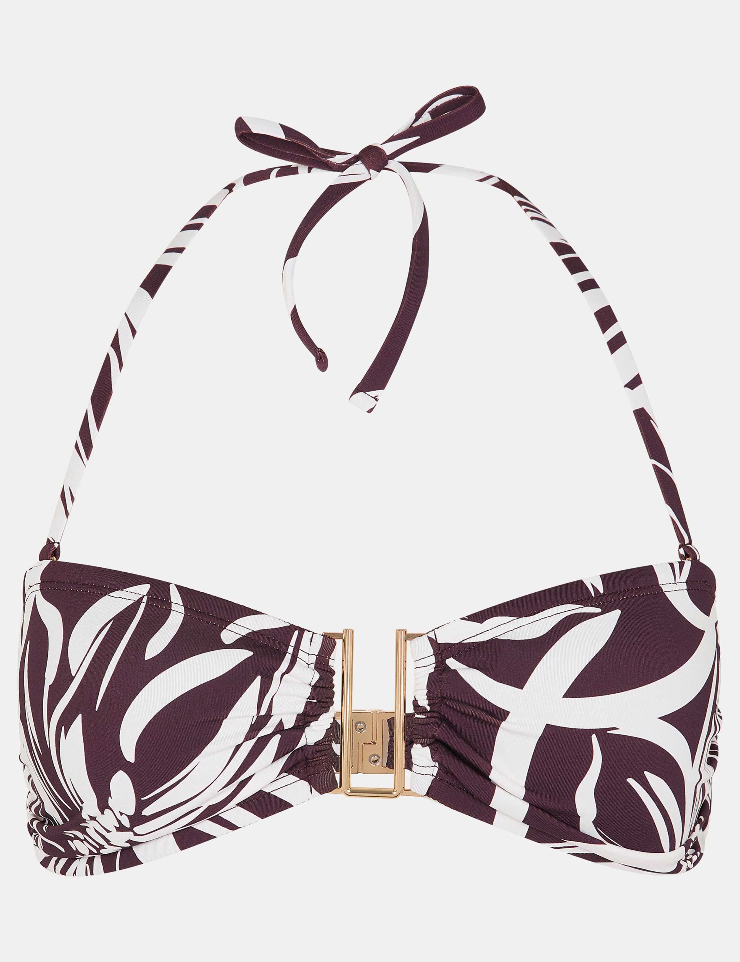 Floral Bandeau Halterneck Bikini Top 2 of 4
