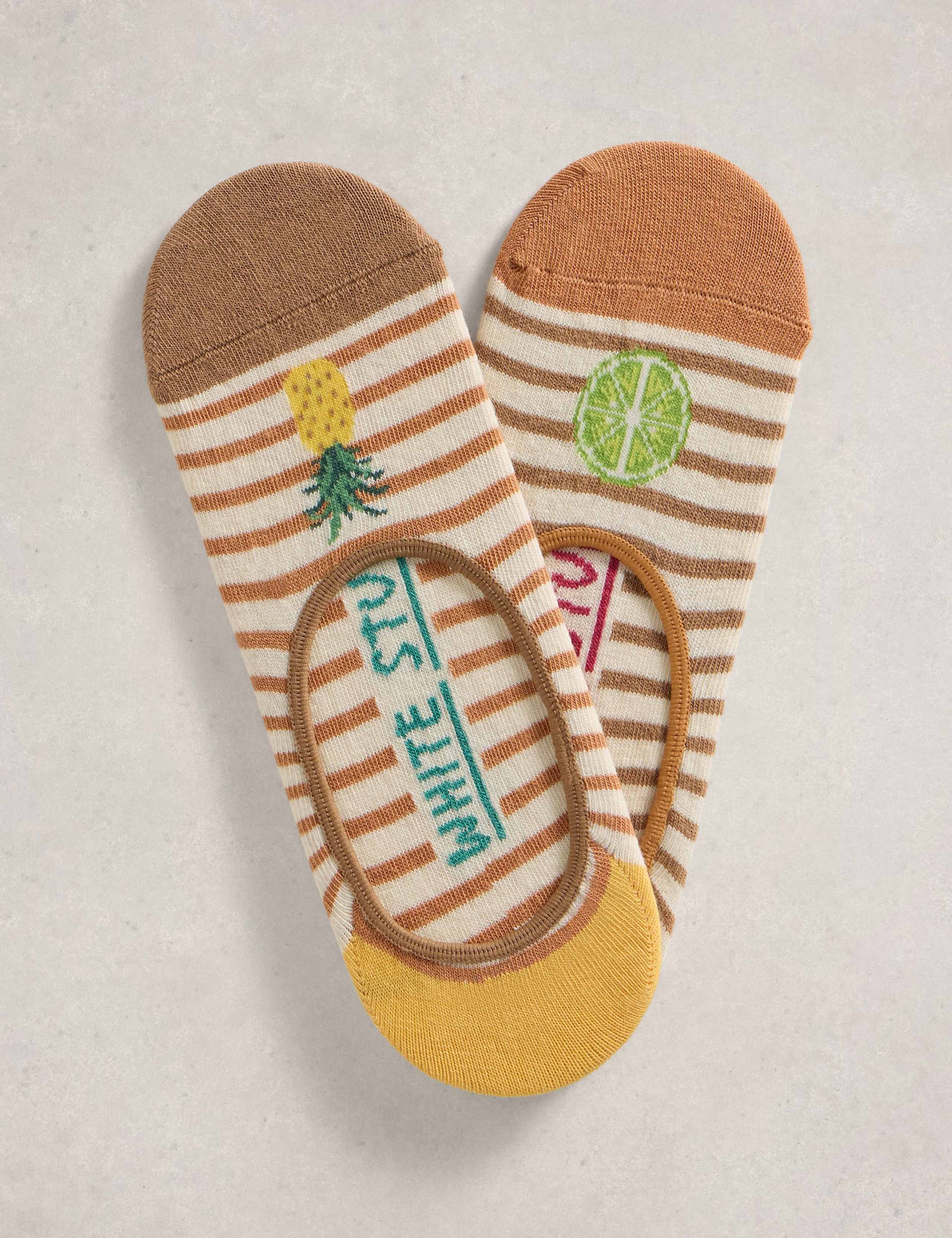 2 Pack Cotton Rich Fruit Footsies 1 of 2