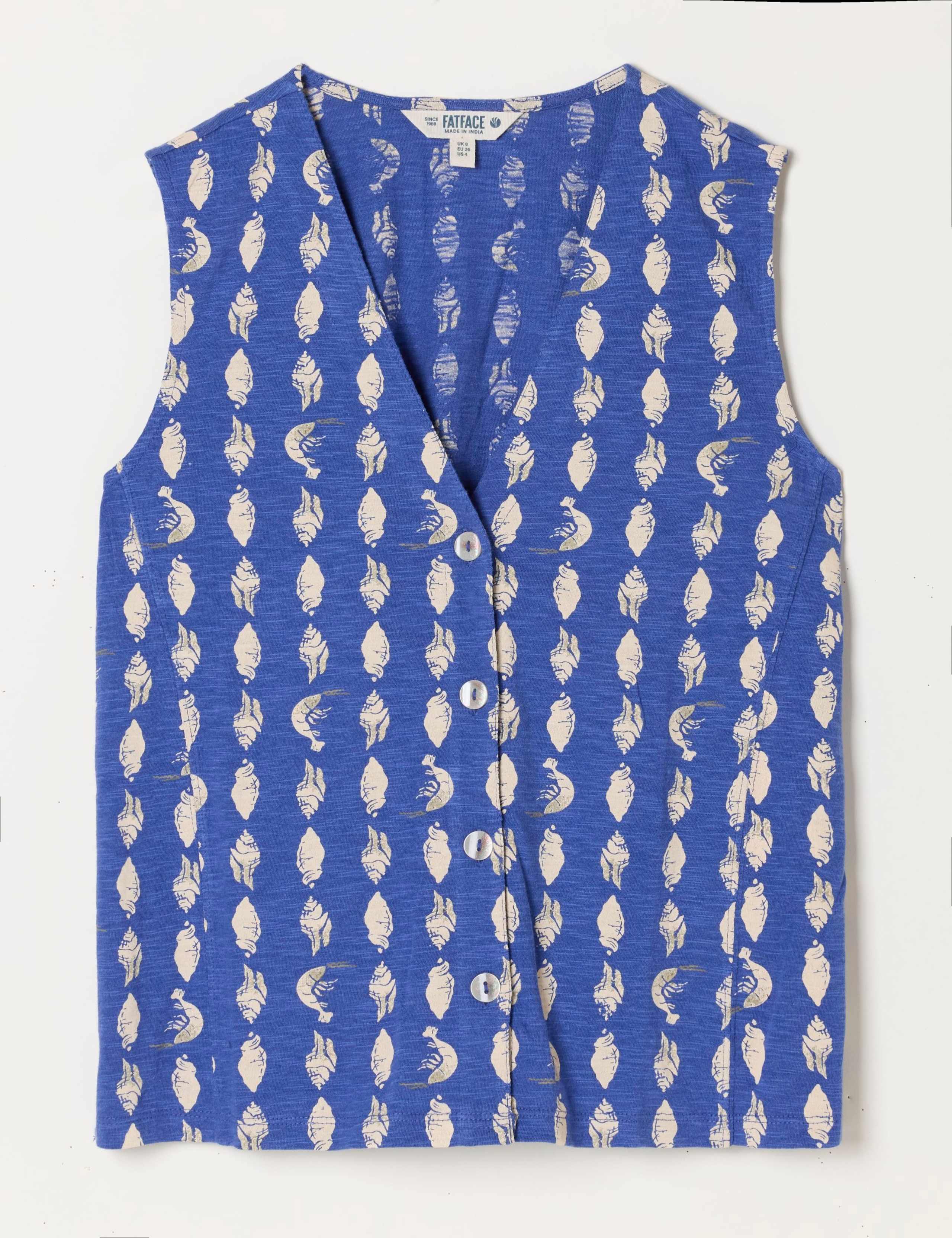Cotton Modal Blend Printed V-Neck Blouse 2 of 5