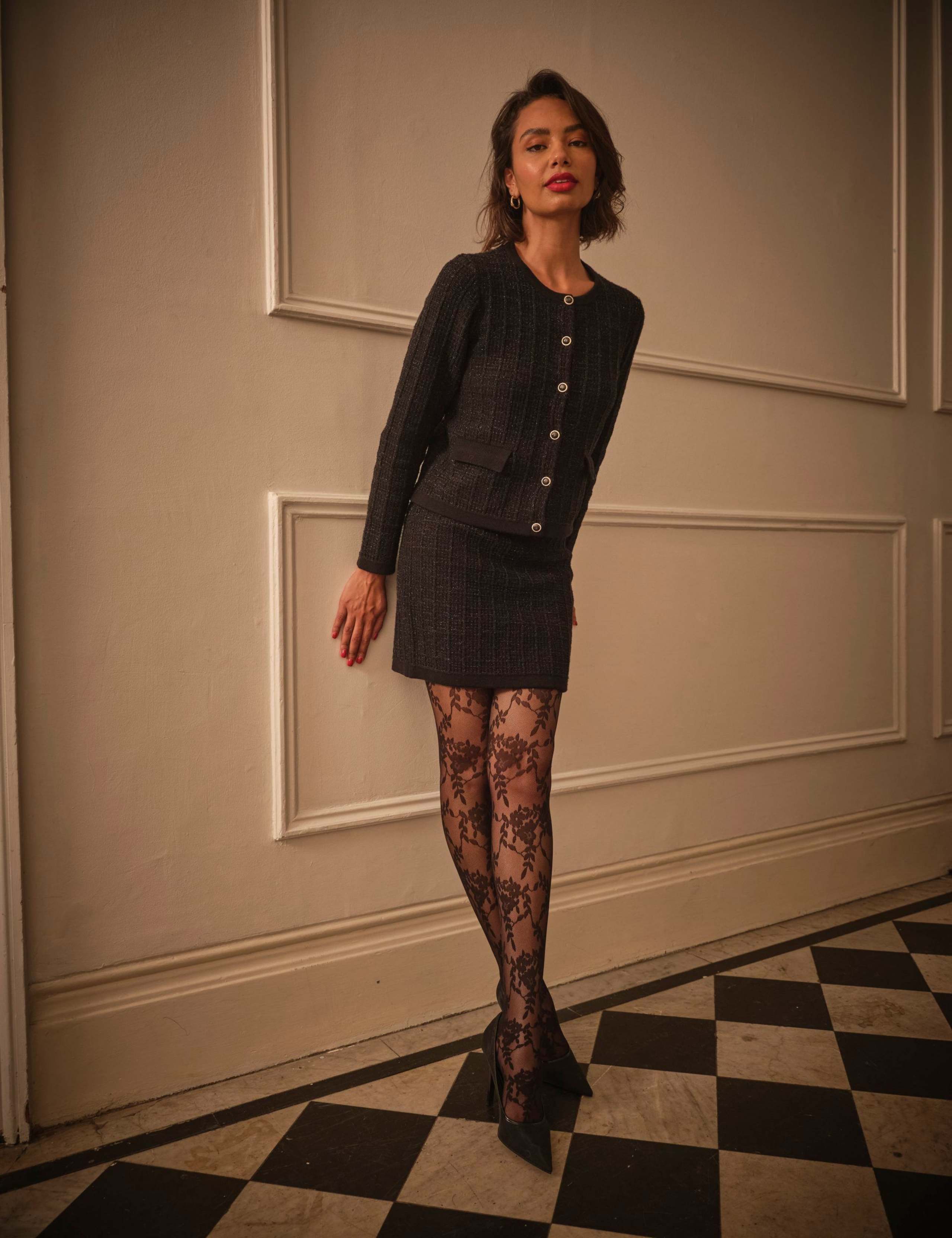 Textured Mini Pencil Skirt 3 of 3