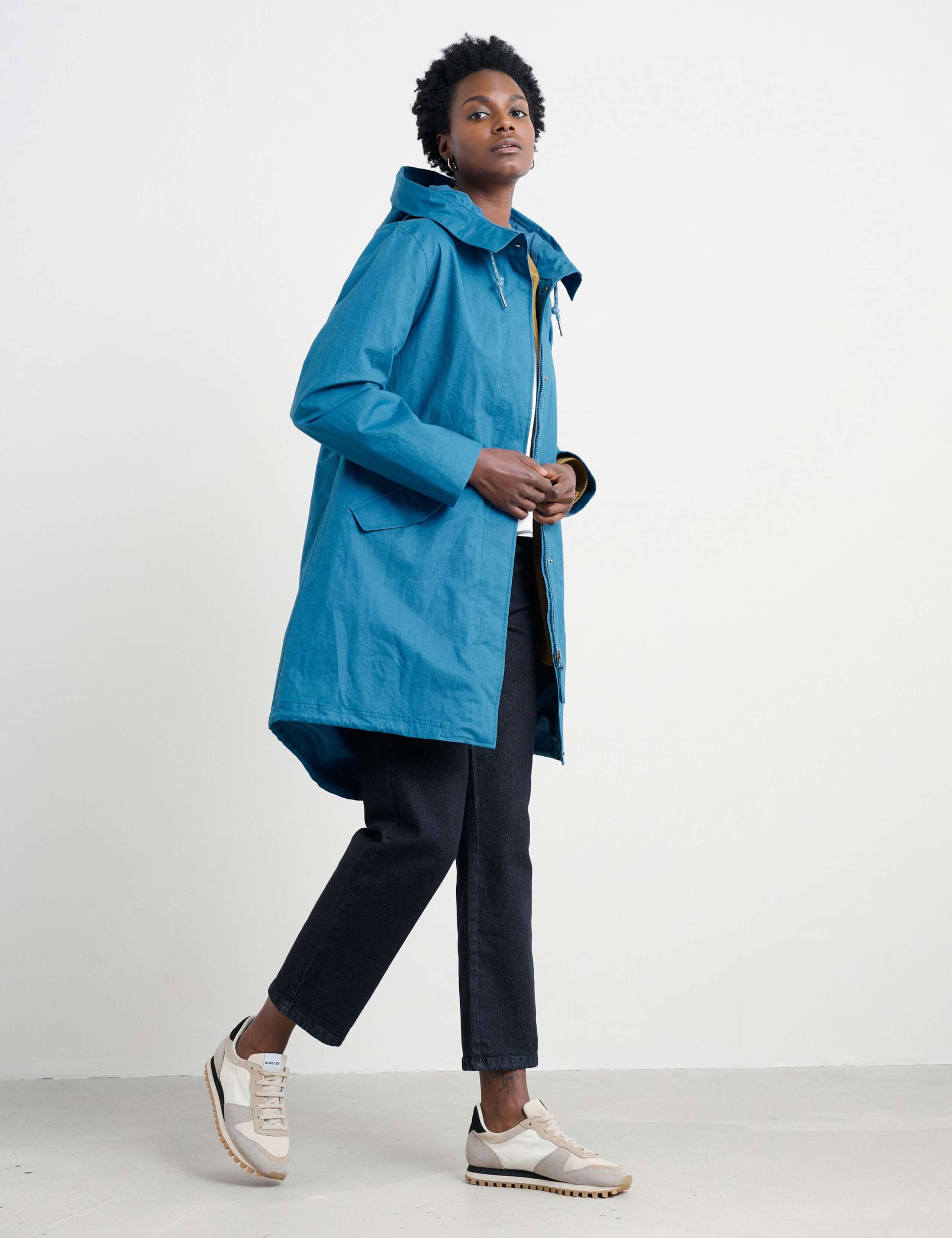 Linen Rich Waterproof Hooded Longline Raincoat 3 of 5