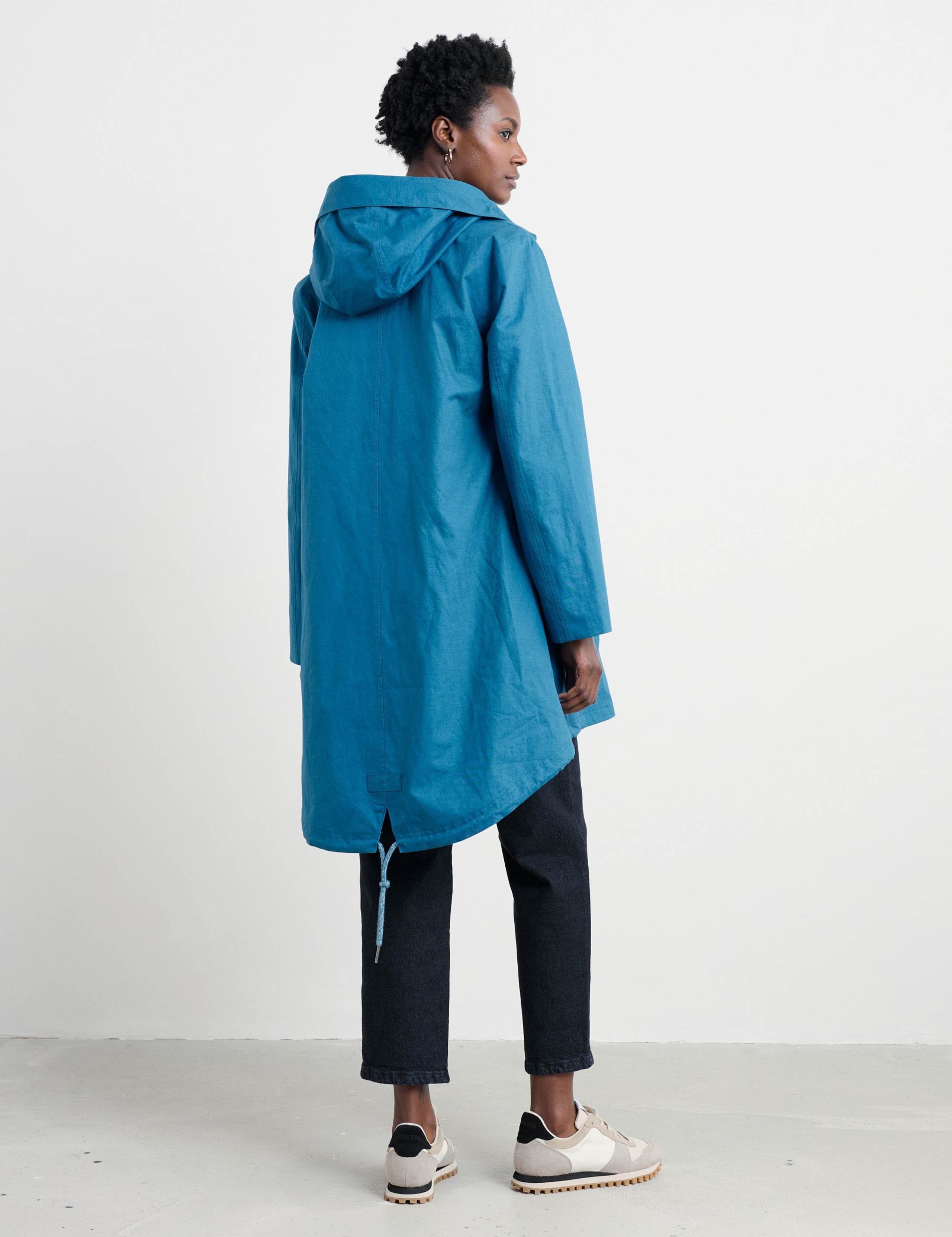 Linen Rich Waterproof Hooded Longline Raincoat 4 of 5