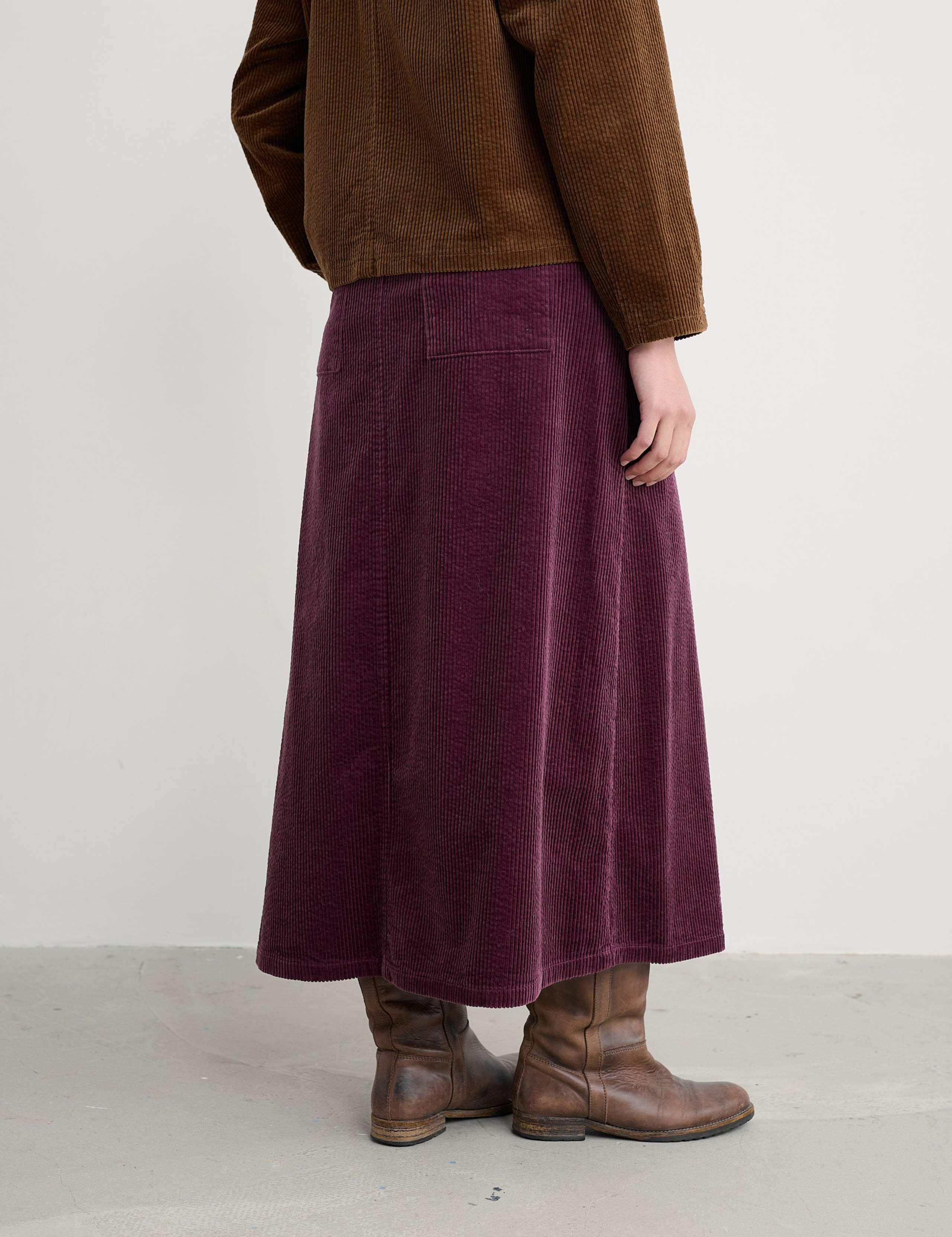 Pure Cotton Textured Midi A-Line Skirt 4 of 5