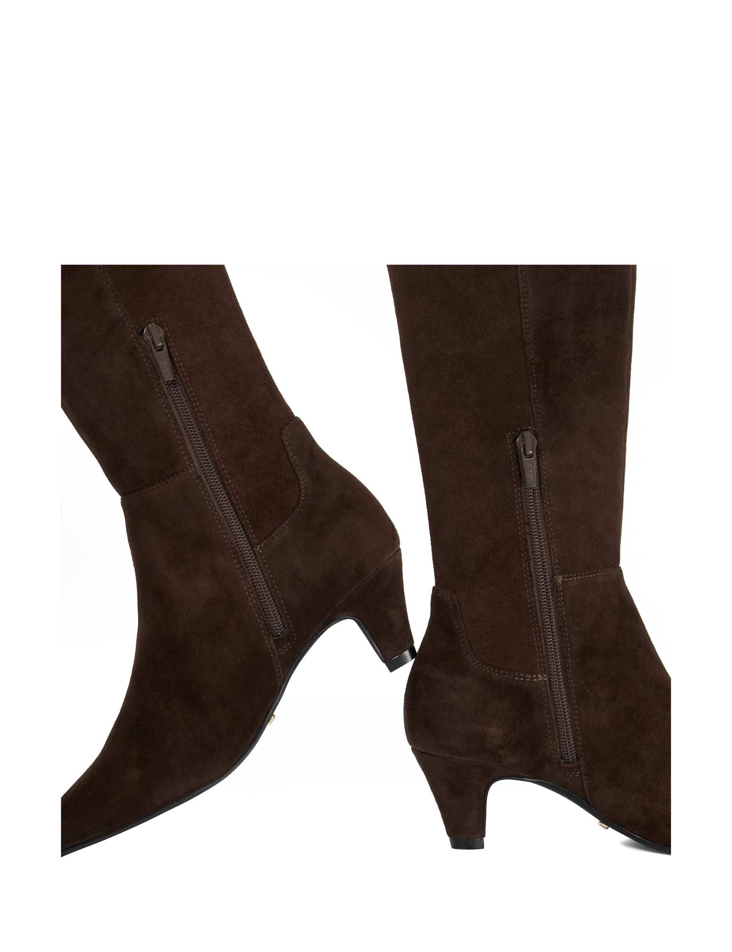 Leather Kitten Heel Knee High Boots 5 of 5