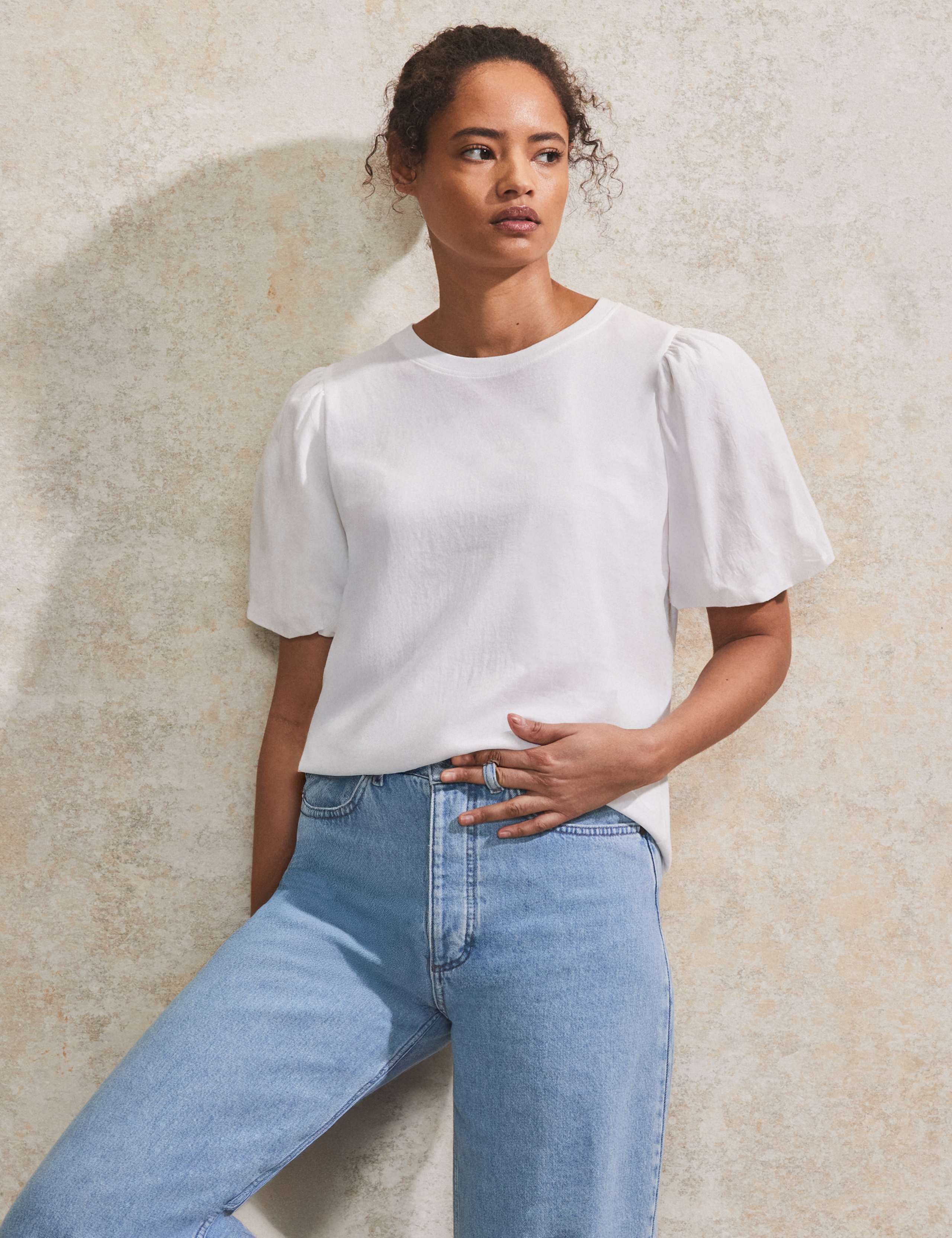 Pure Cotton Puff Sleeve T-Shirt 2 of 4