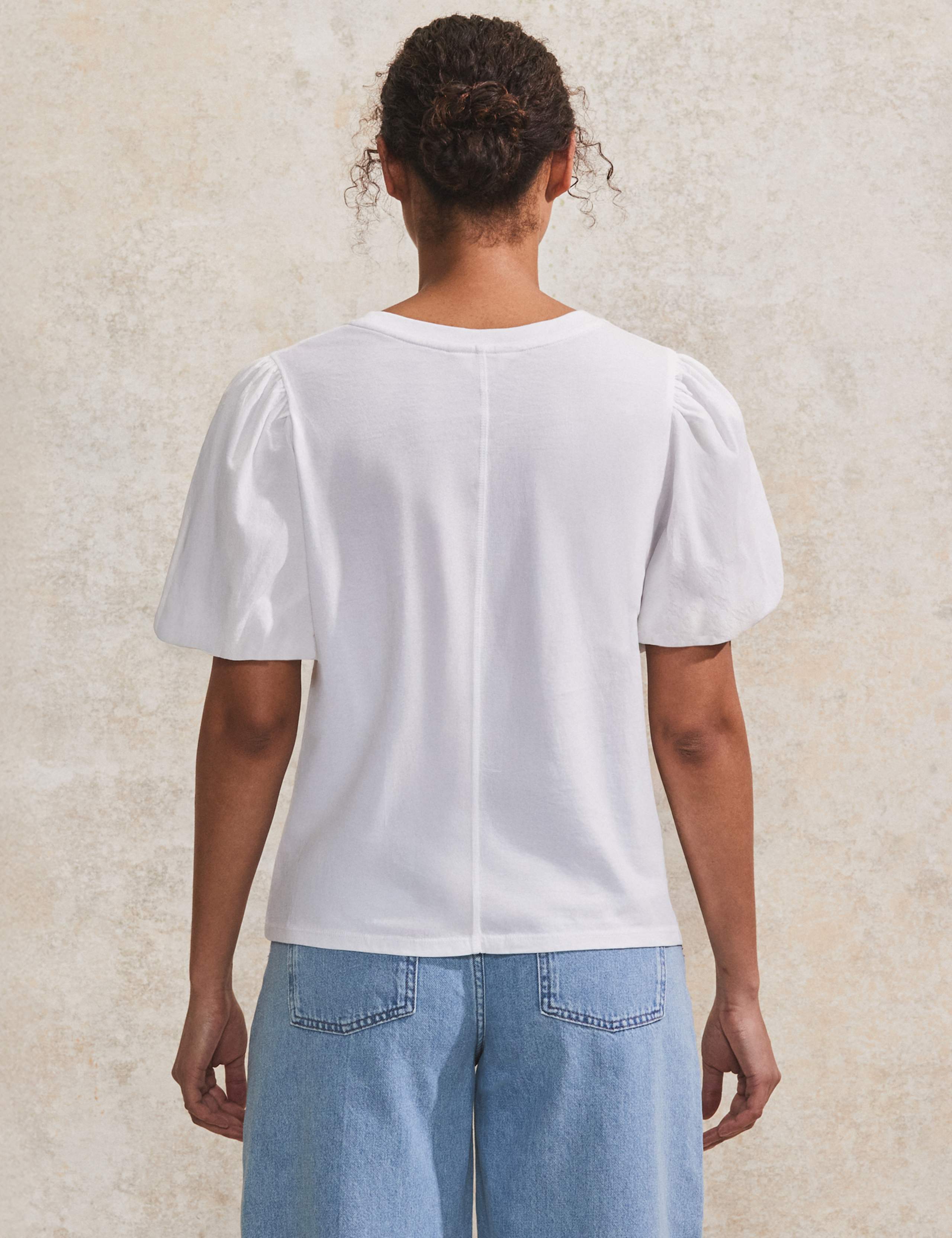 Pure Cotton Puff Sleeve T-Shirt 3 of 4